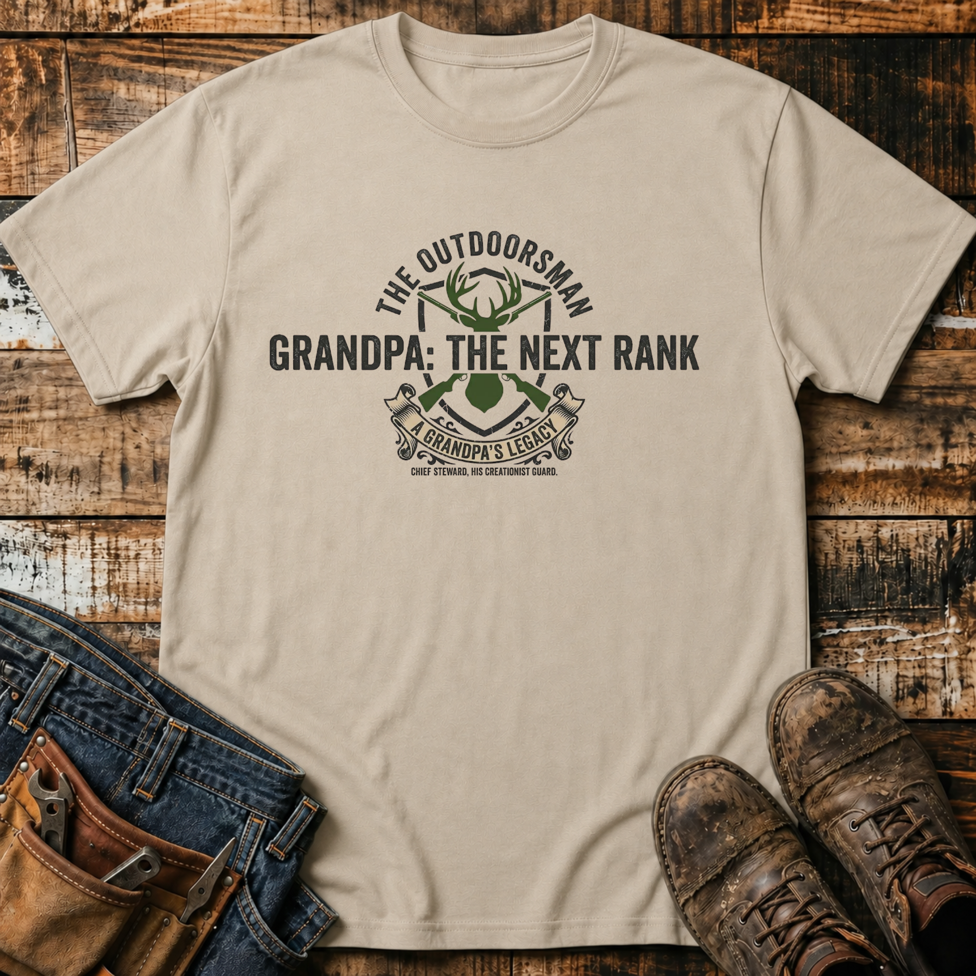 Grandpa: The Next Rank Outdoor Fishing T-Shirt