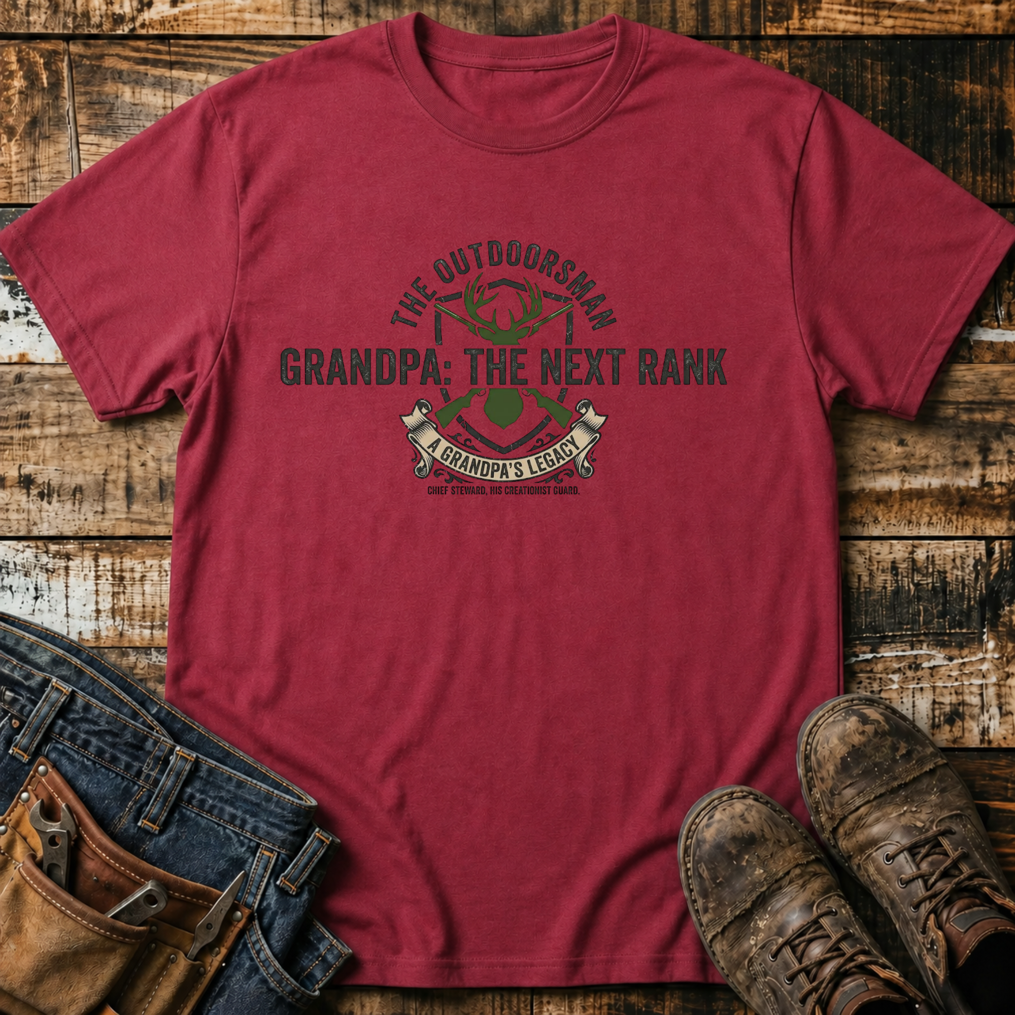 Grandpa: The Next Rank Outdoor Fishing T-Shirt