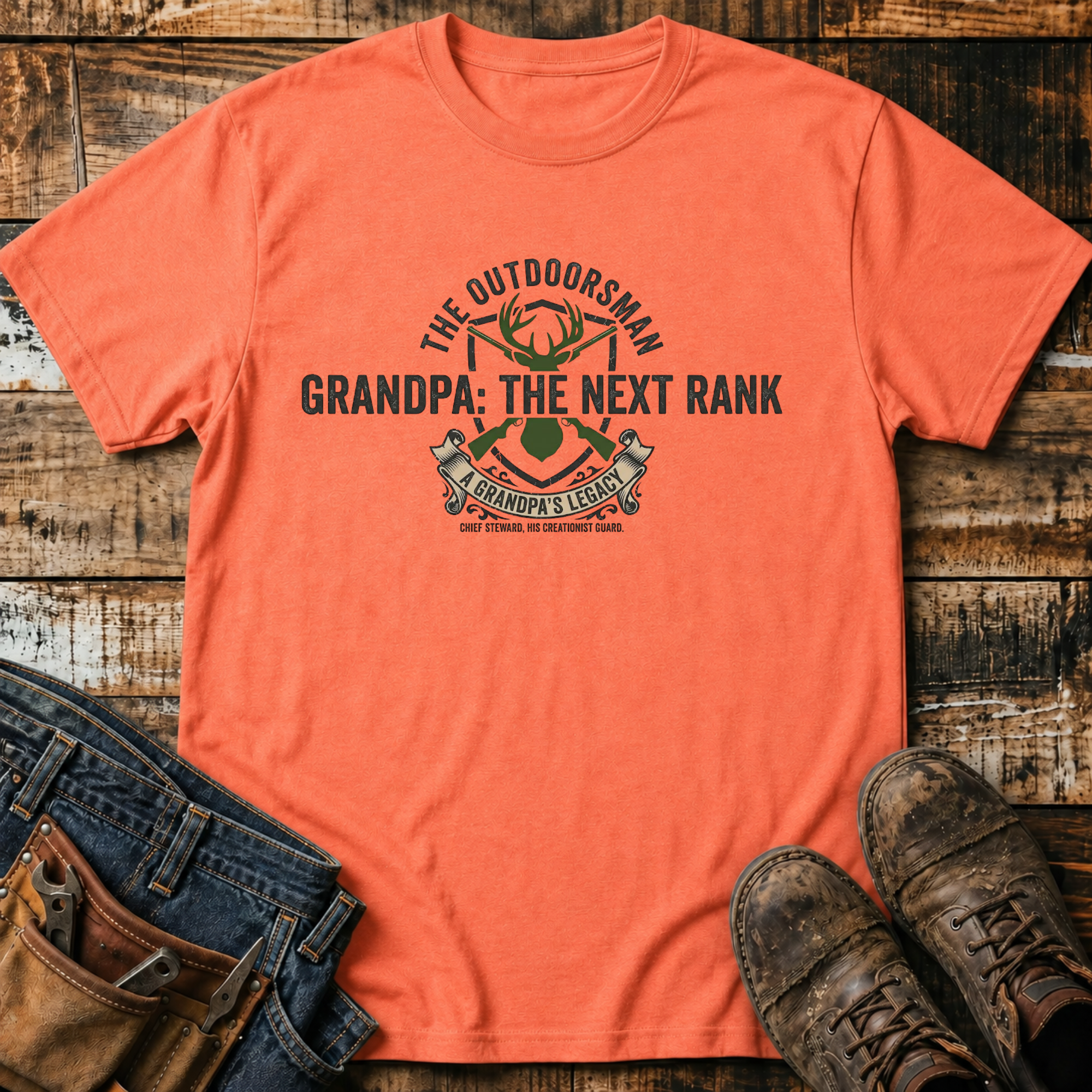 Grandpa: The Next Rank Outdoor Fishing T-Shirt