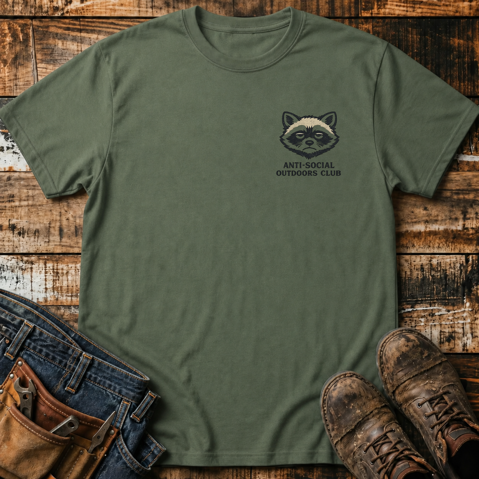 Camping Raccoon T-Shirt