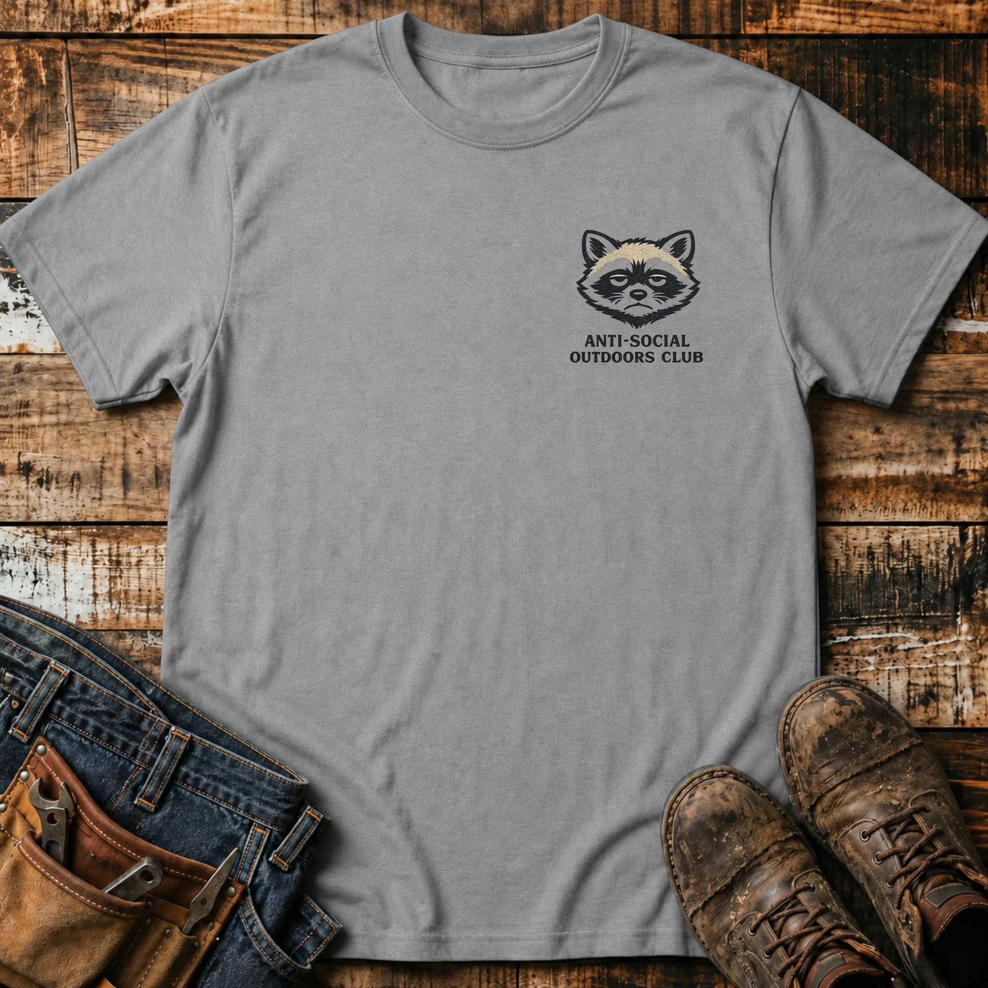 Camping Raccoon T-Shirt