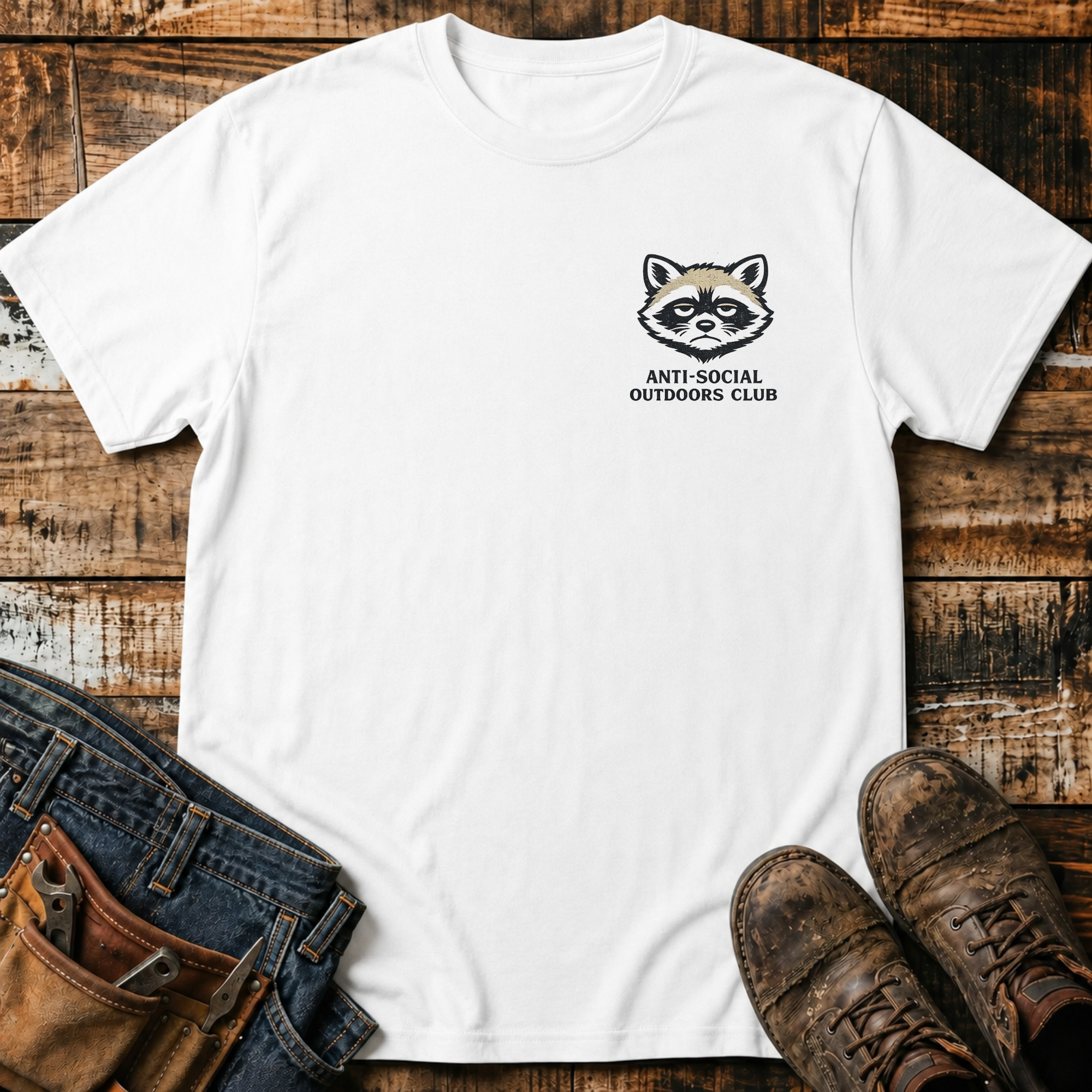 Camping Raccoon T-Shirt