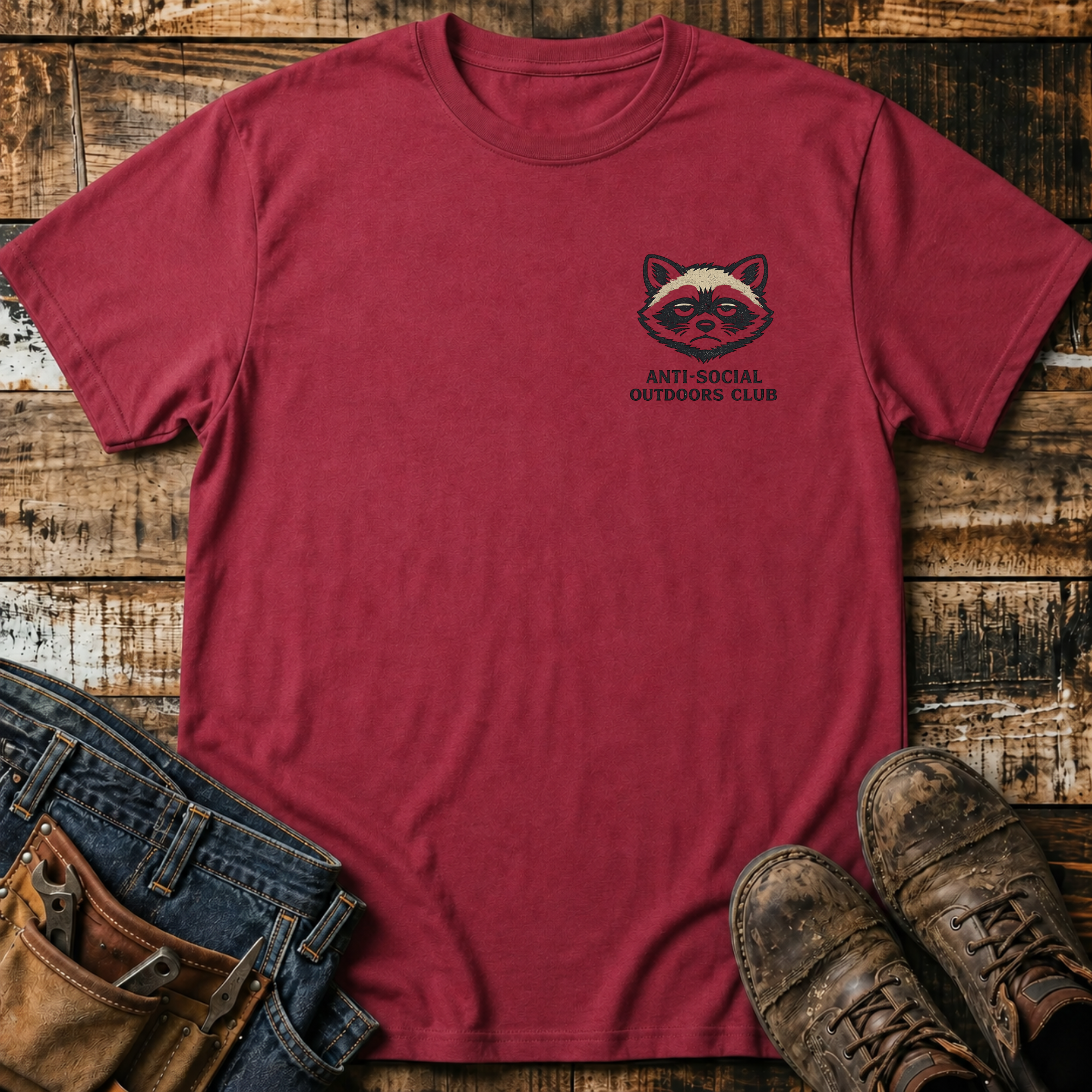 Camping Raccoon T-Shirt