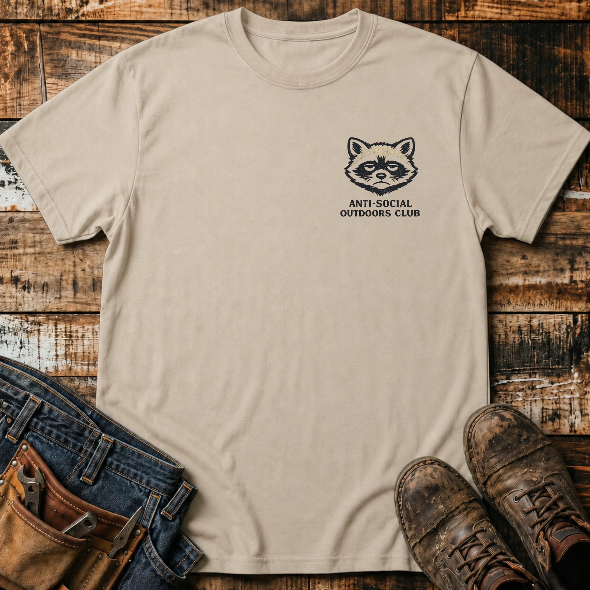 Camping Raccoon T-Shirt