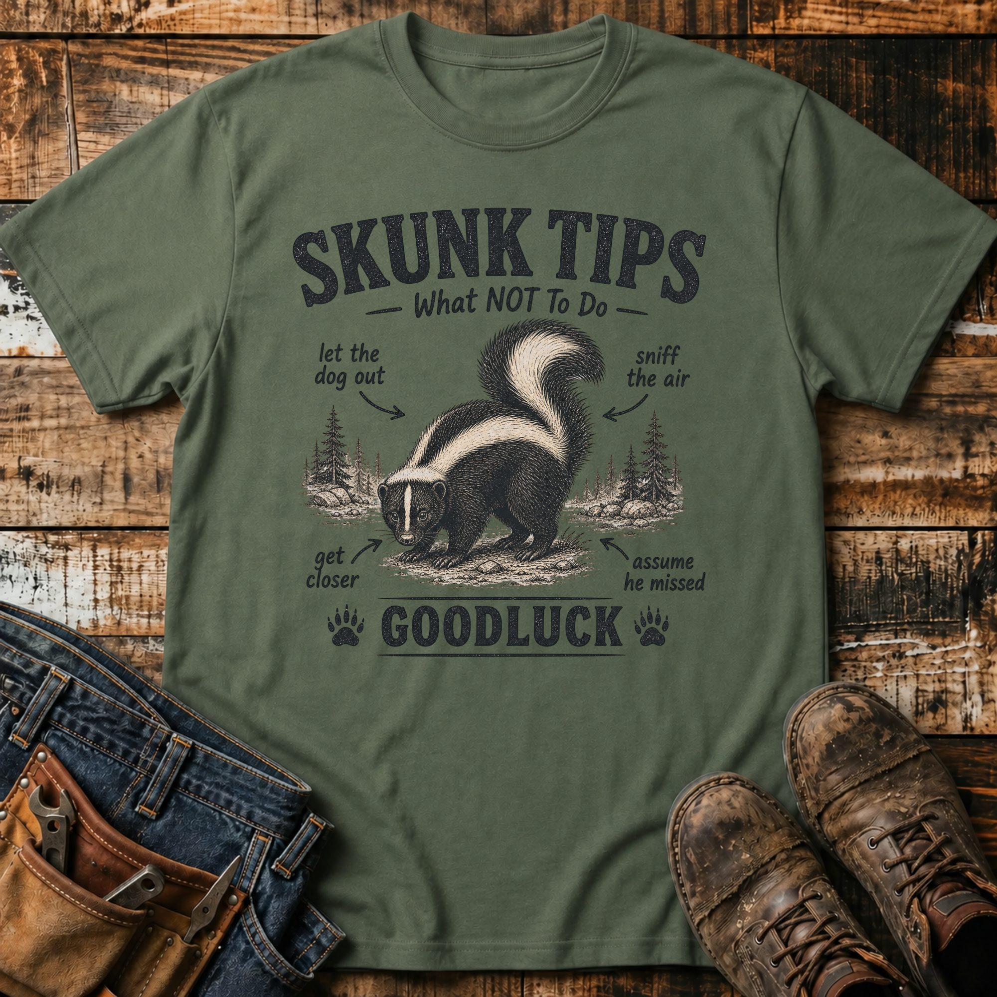 Skunk Tips Graphic T-Shirt