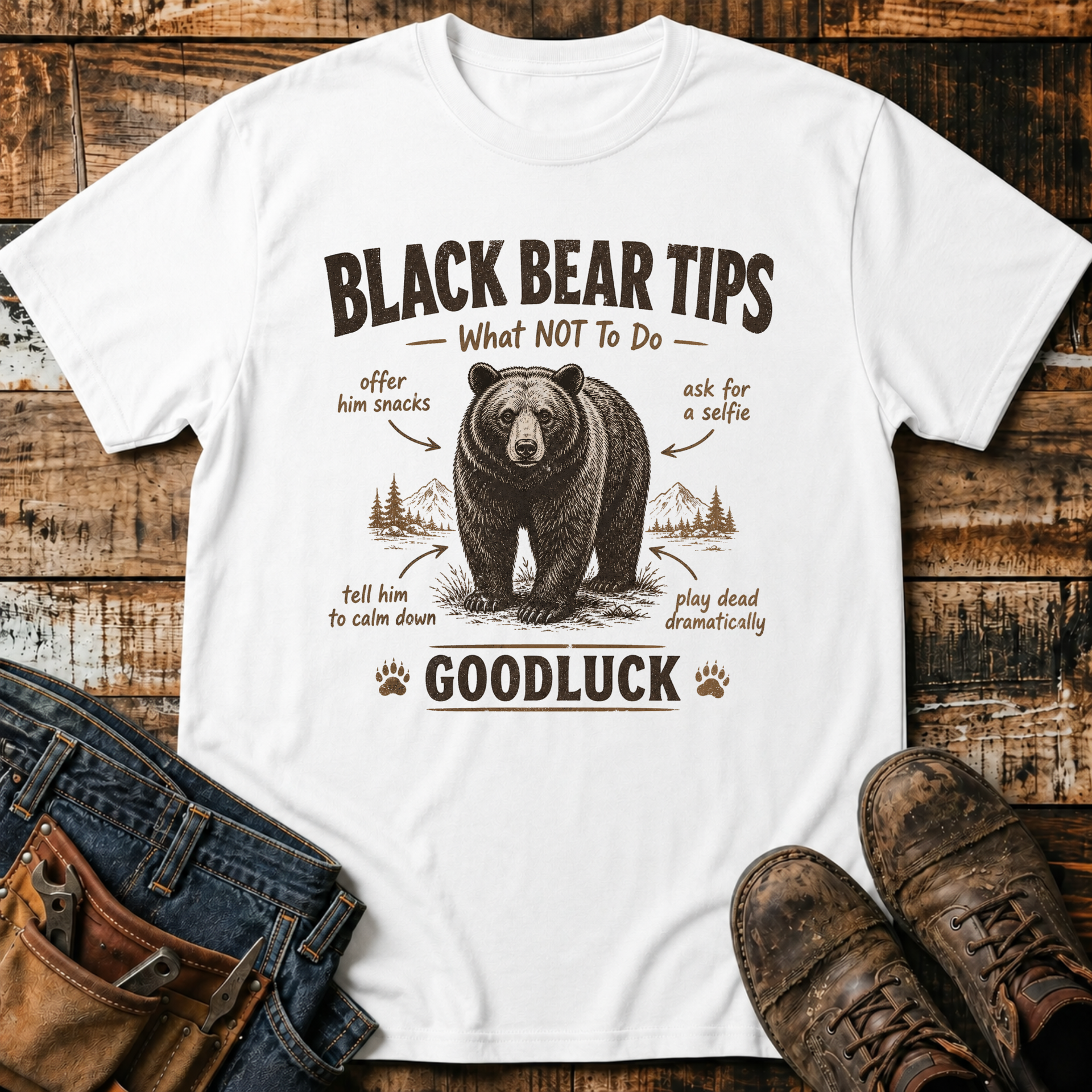 Black Bear Tips T-Shirt – Blue Sky Outdoorsman