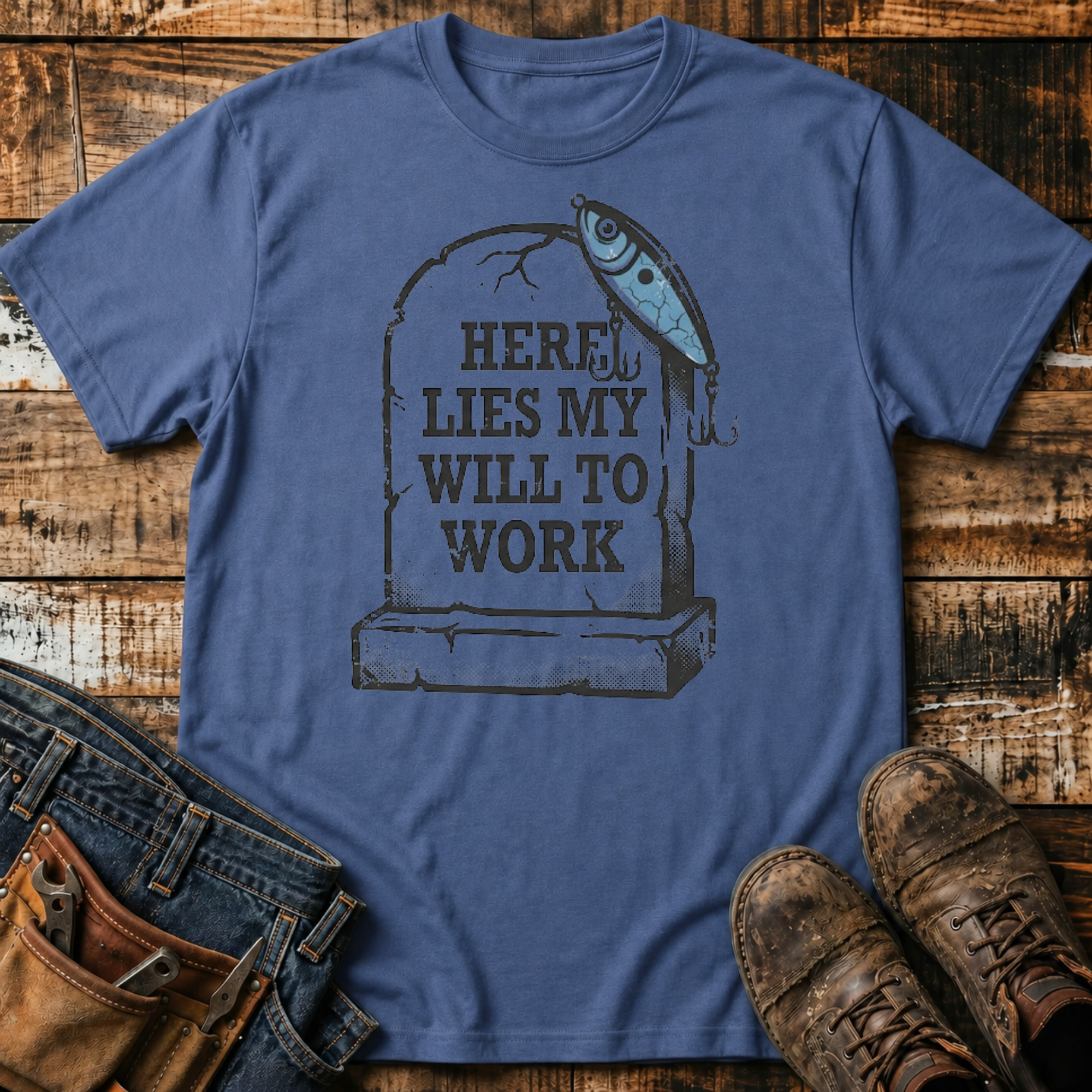 Here Lies My Will to Work T-Shirt