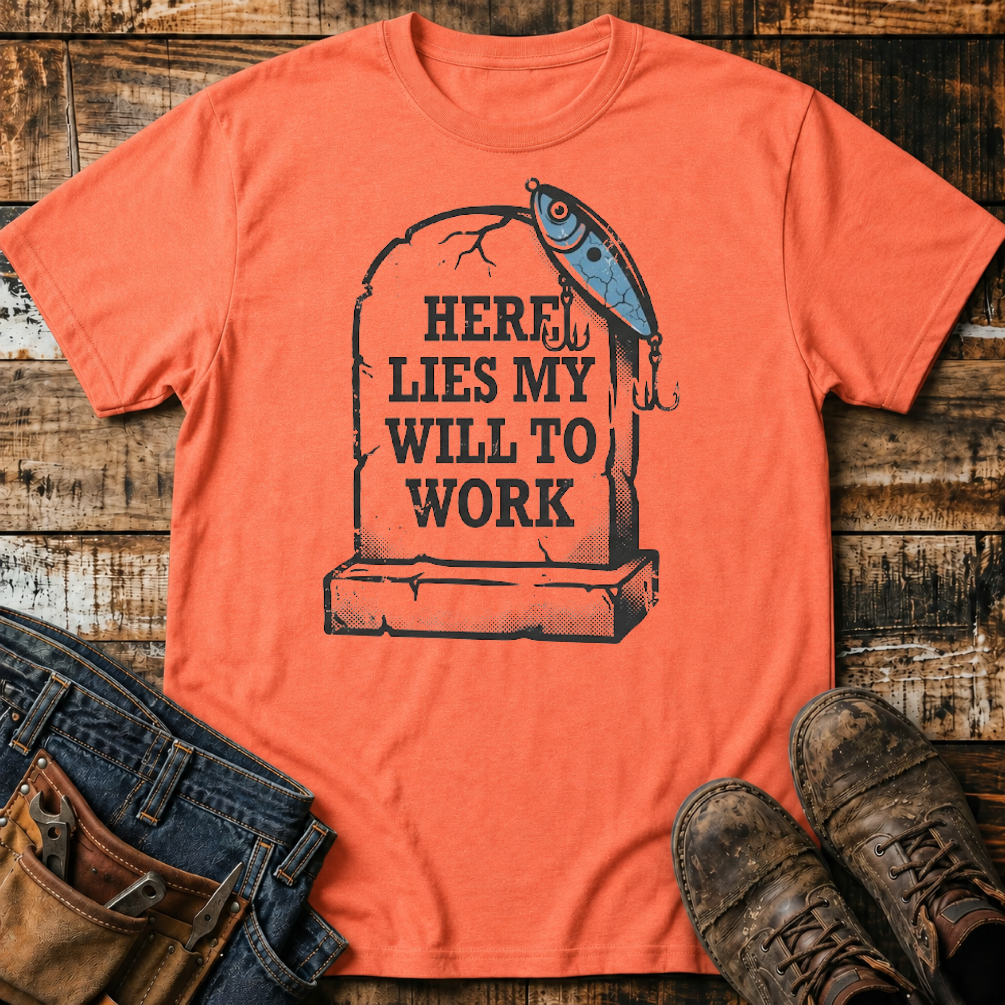 Here Lies My Will to Work T-Shirt