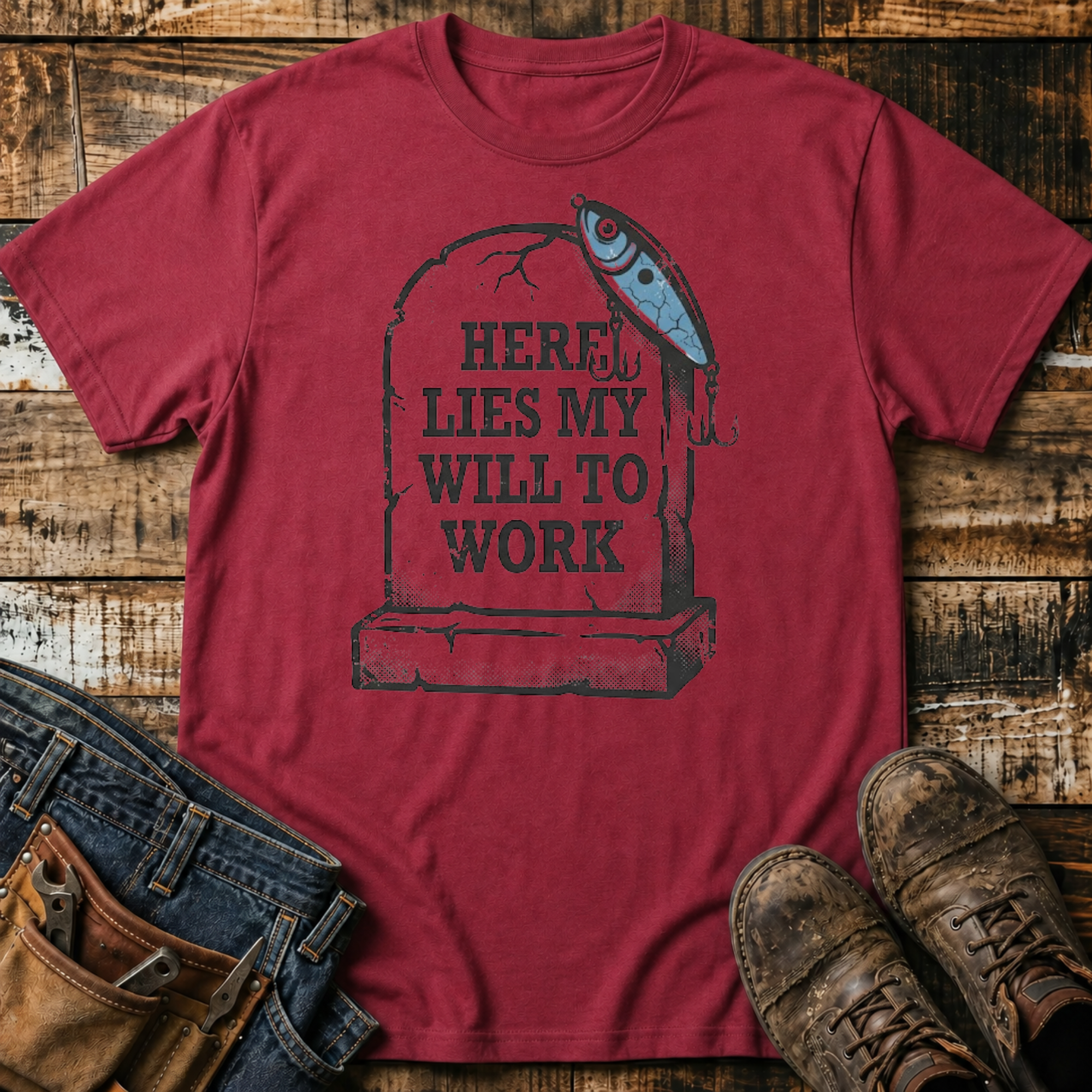 Here Lies My Will to Work T-Shirt