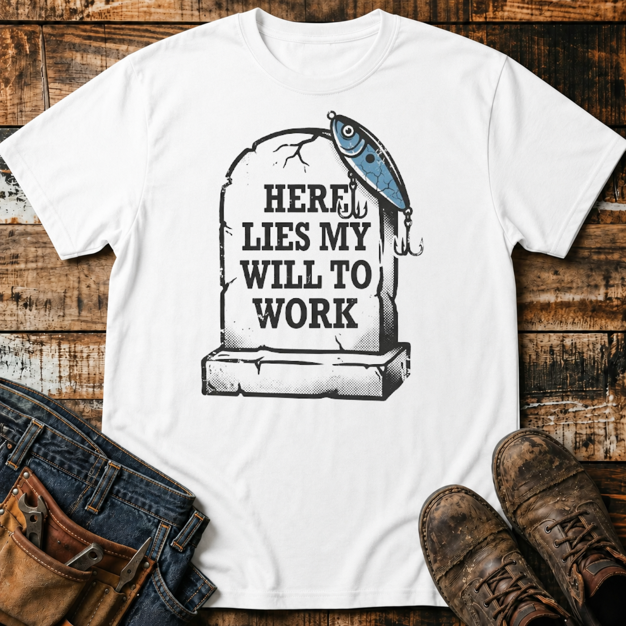 Here Lies My Will to Work T-Shirt
