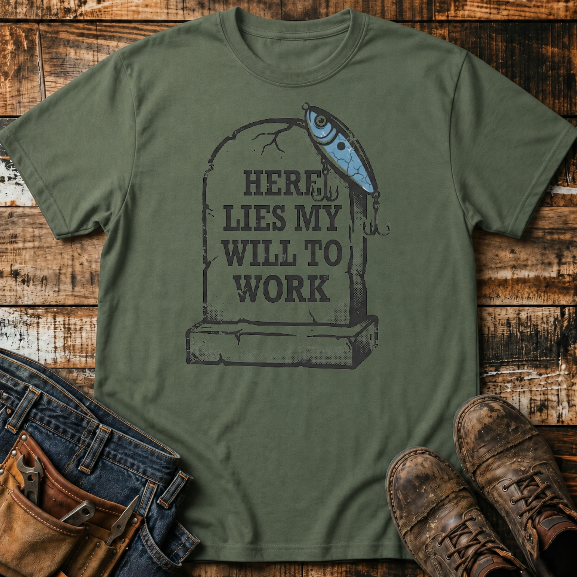 Here Lies My Will to Work T-Shirt