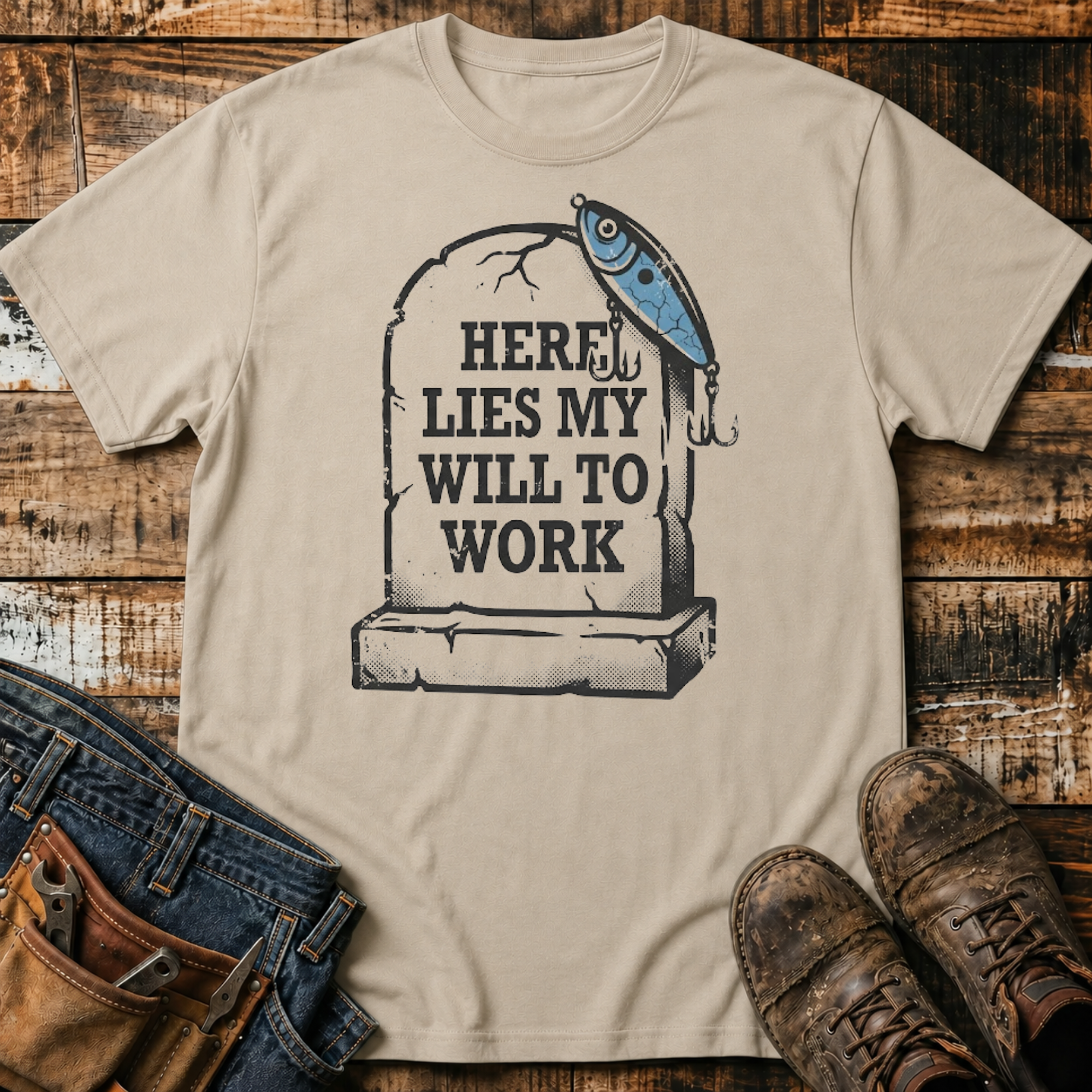 Here Lies My Will to Work T-Shirt