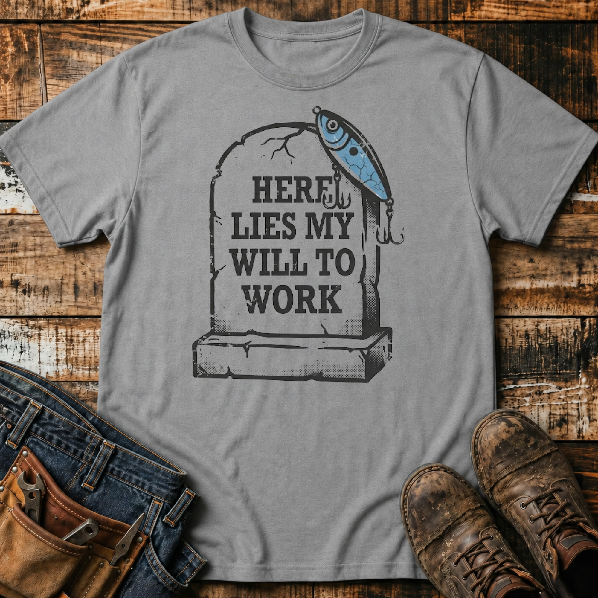 Here Lies My Will to Work T-Shirt