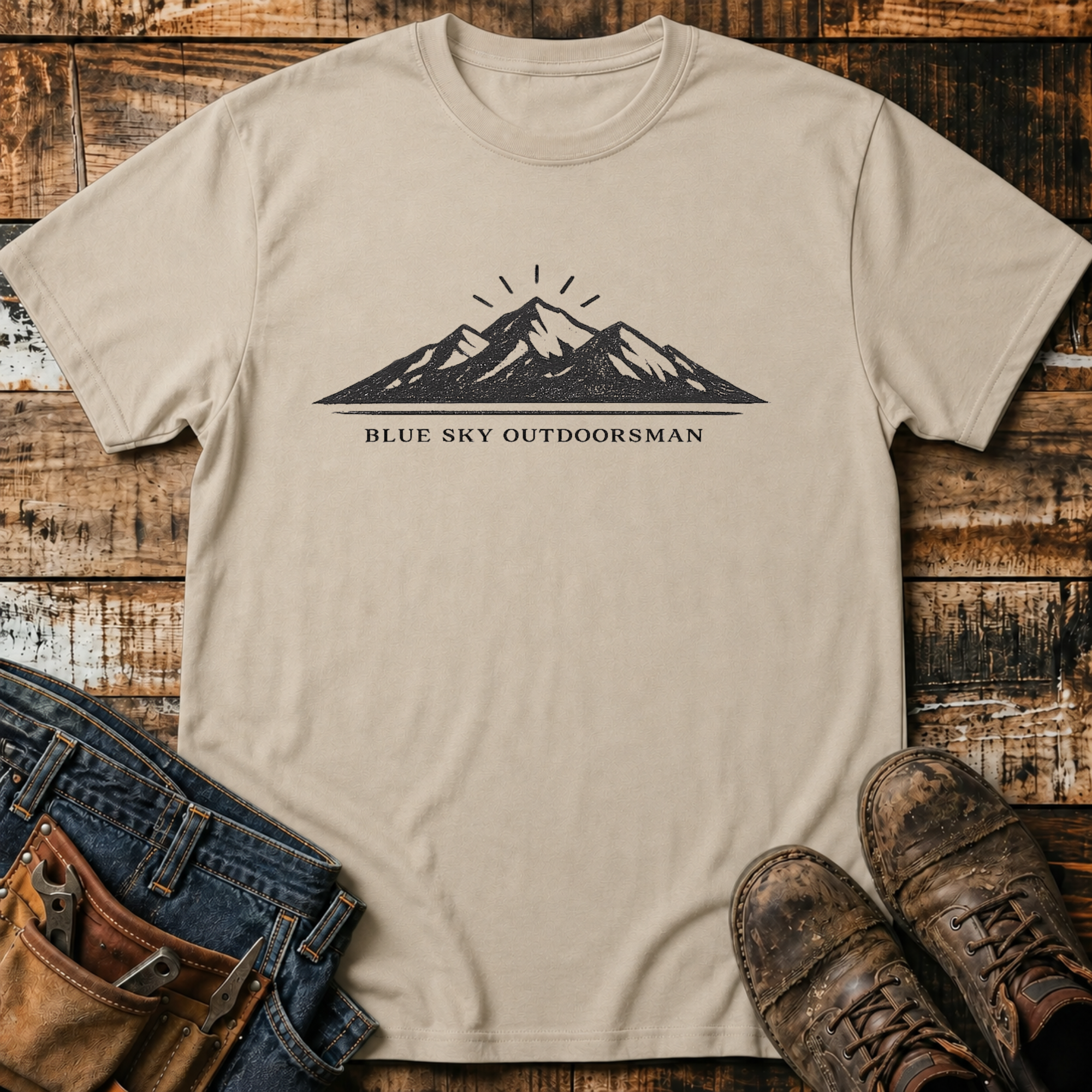 Blue Sky Outdoorsman Mountain T-Shirt