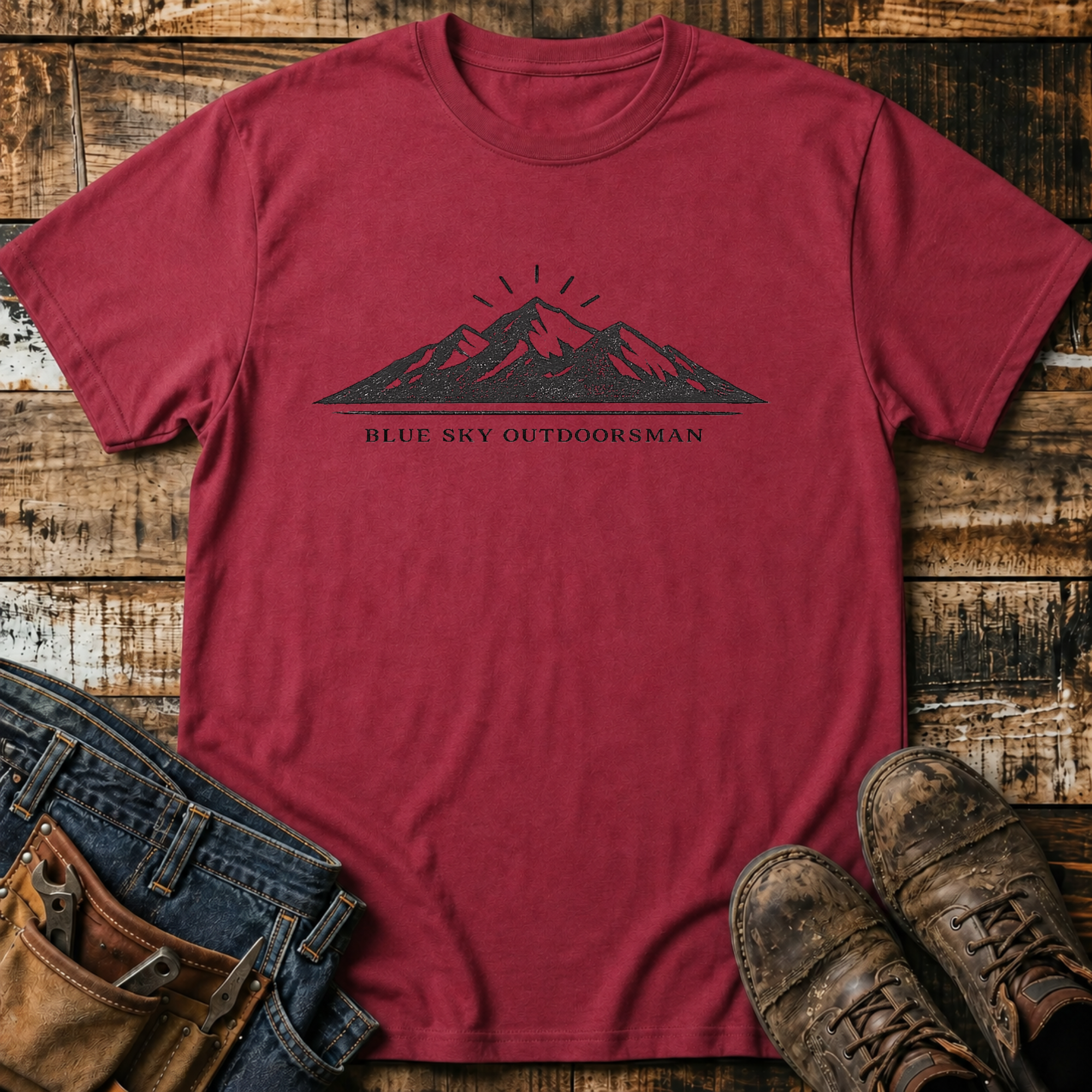 Blue Sky Outdoorsman Mountain T-Shirt