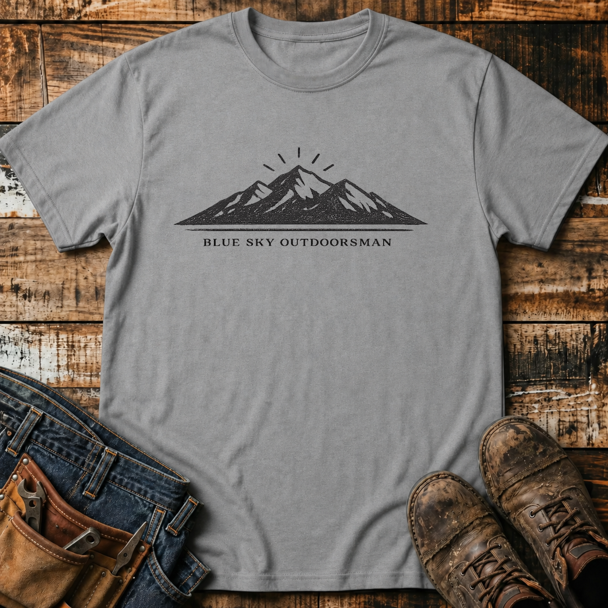 Blue Sky Outdoorsman Mountain T-Shirt