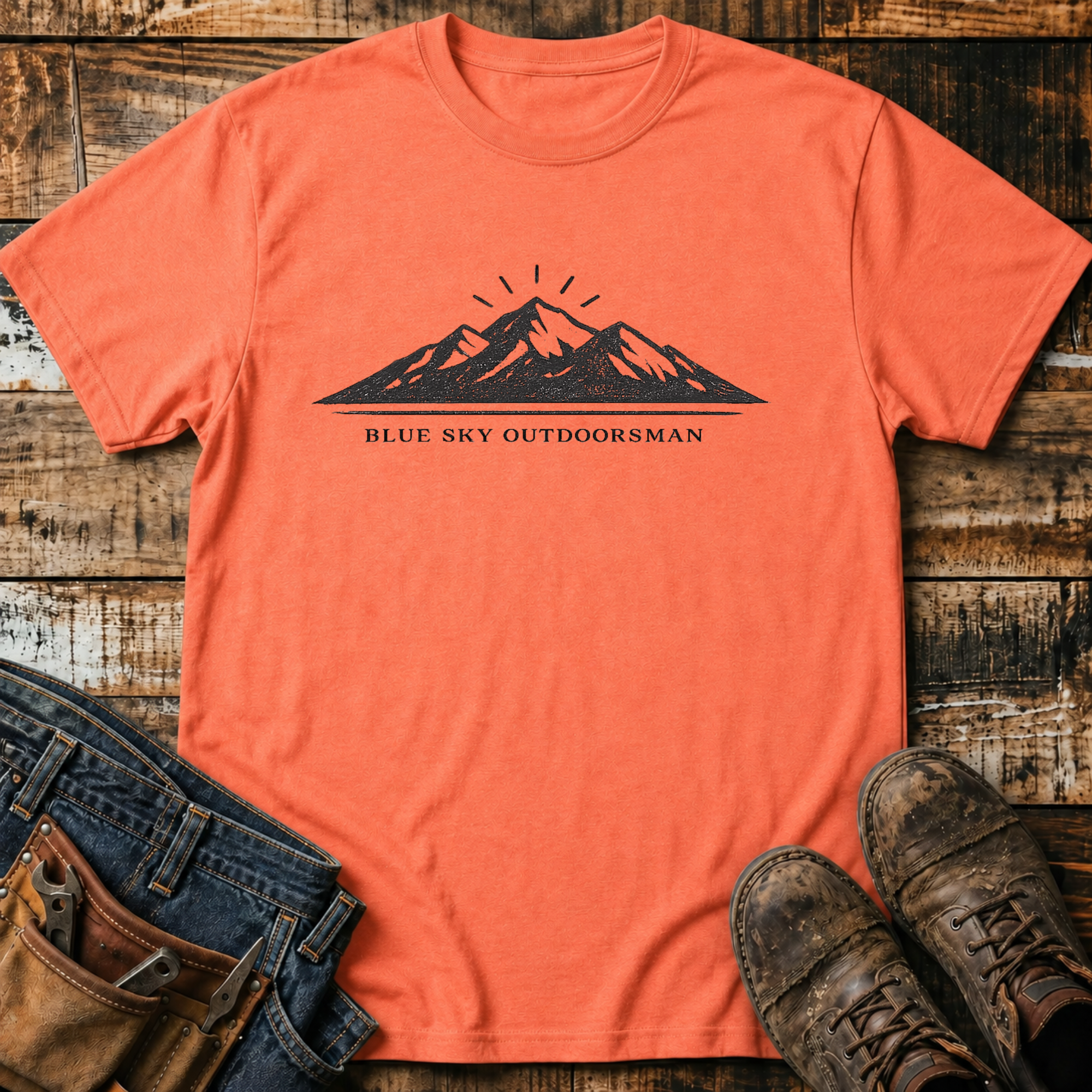 Blue Sky Outdoorsman Mountain T-Shirt