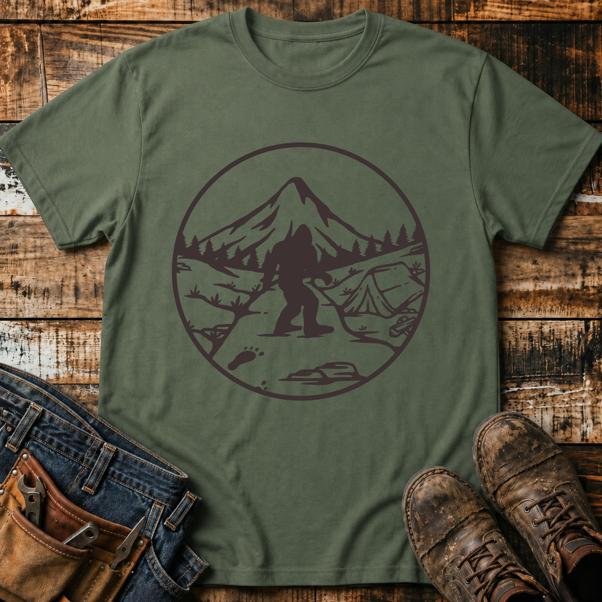 Bigfoot Camping T-Shirt