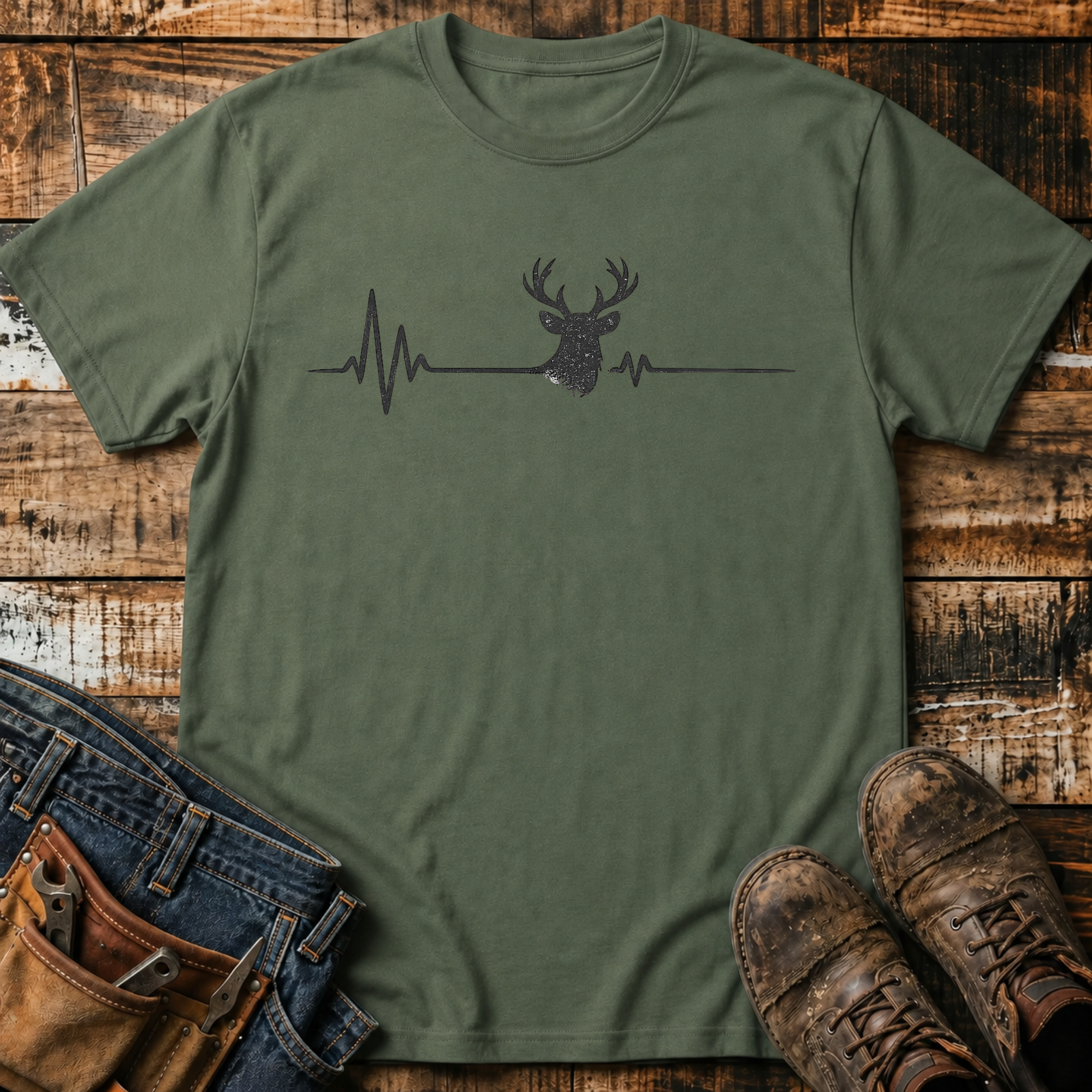 Deer Heartbeat Graphic T-Shirt
