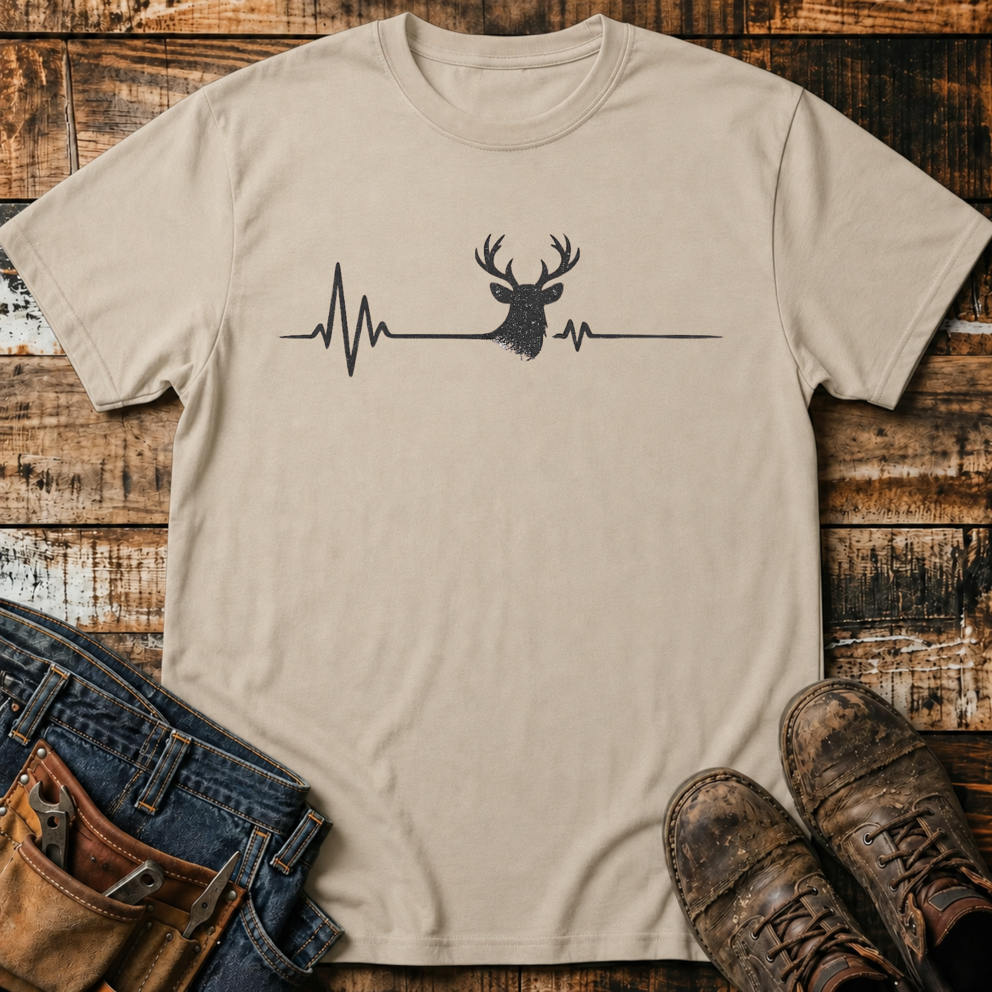 Deer Heartbeat Graphic T-Shirt