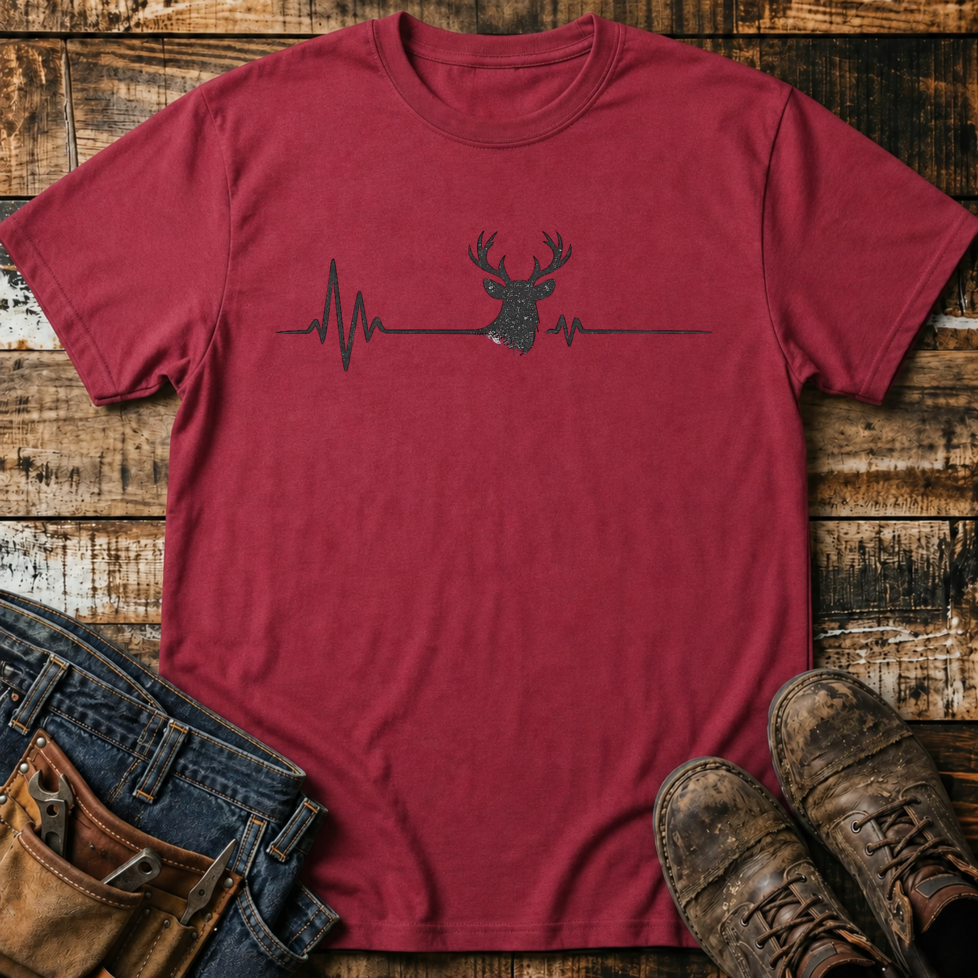 Deer Heartbeat Graphic T-Shirt