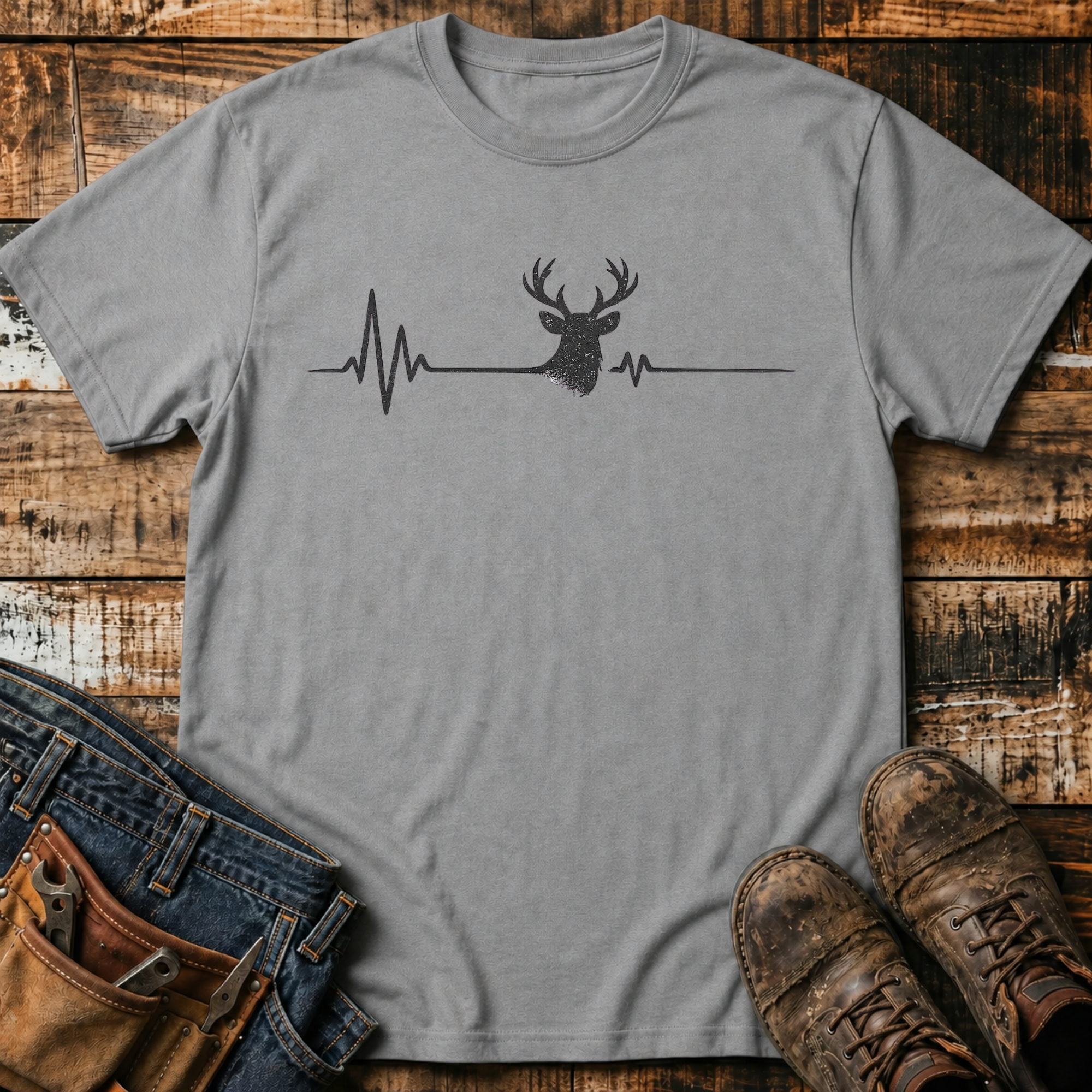 Deer Heartbeat Graphic T-Shirt
