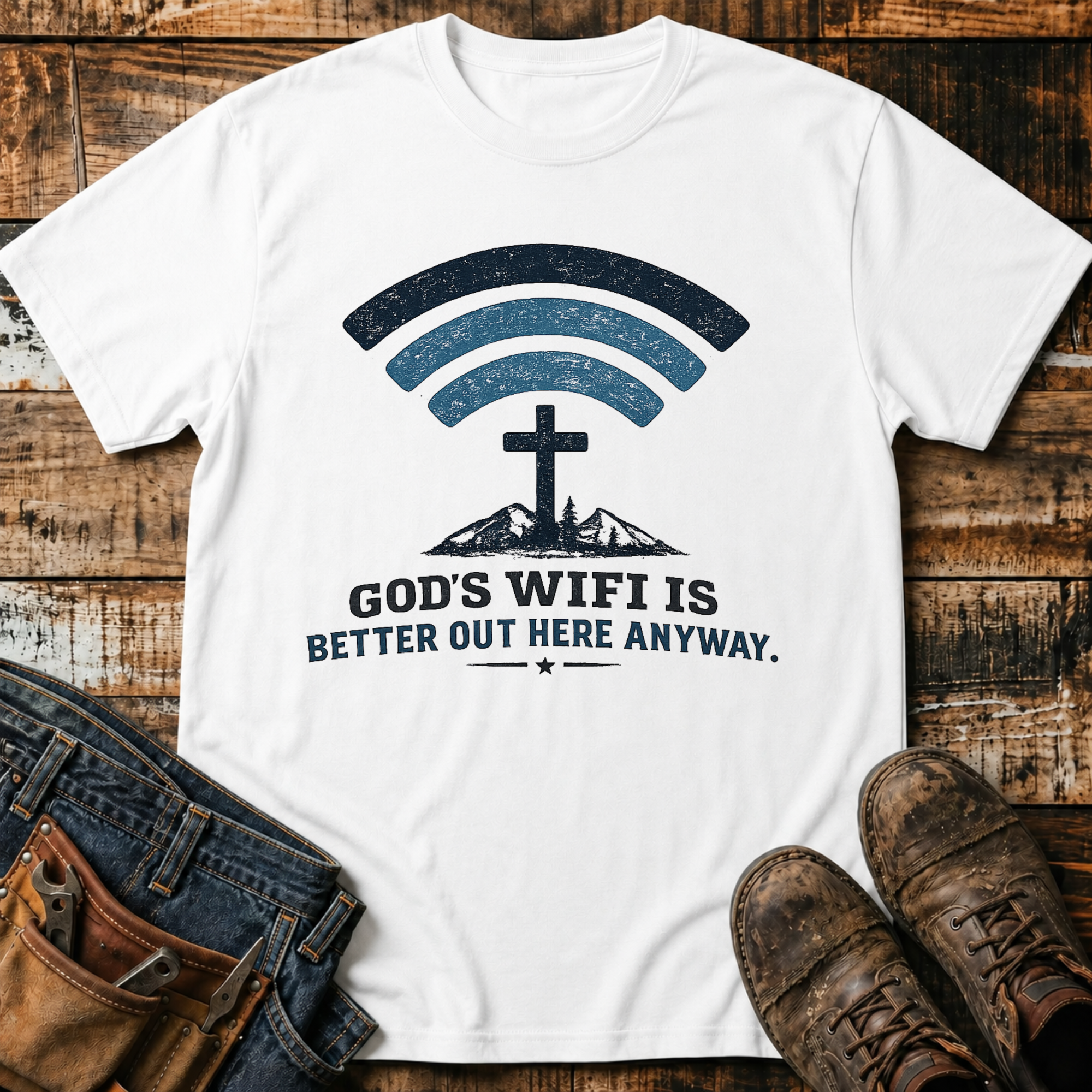 God's WiFi Is Better Out Here T-Shirt