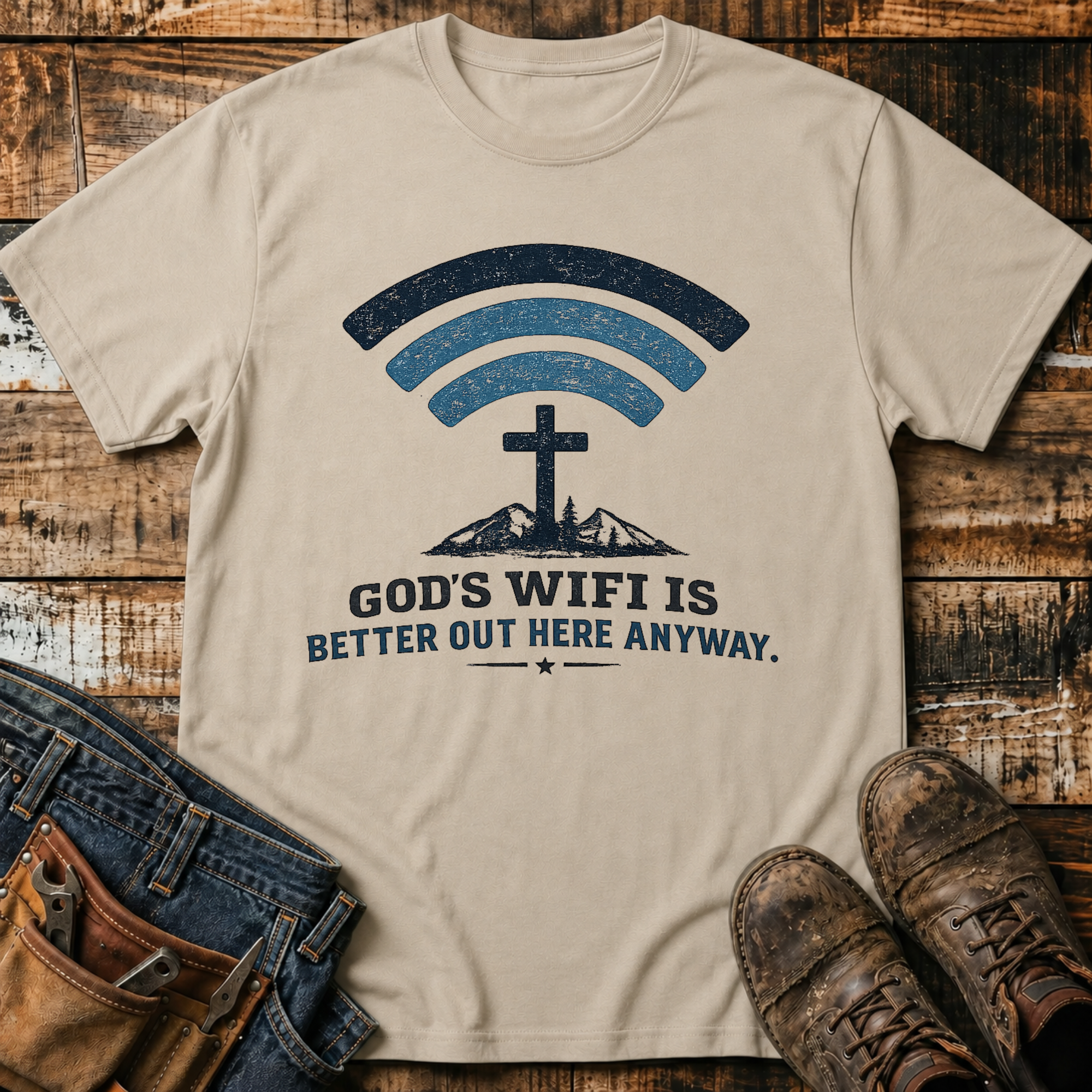 God's WiFi Is Better Out Here T-Shirt
