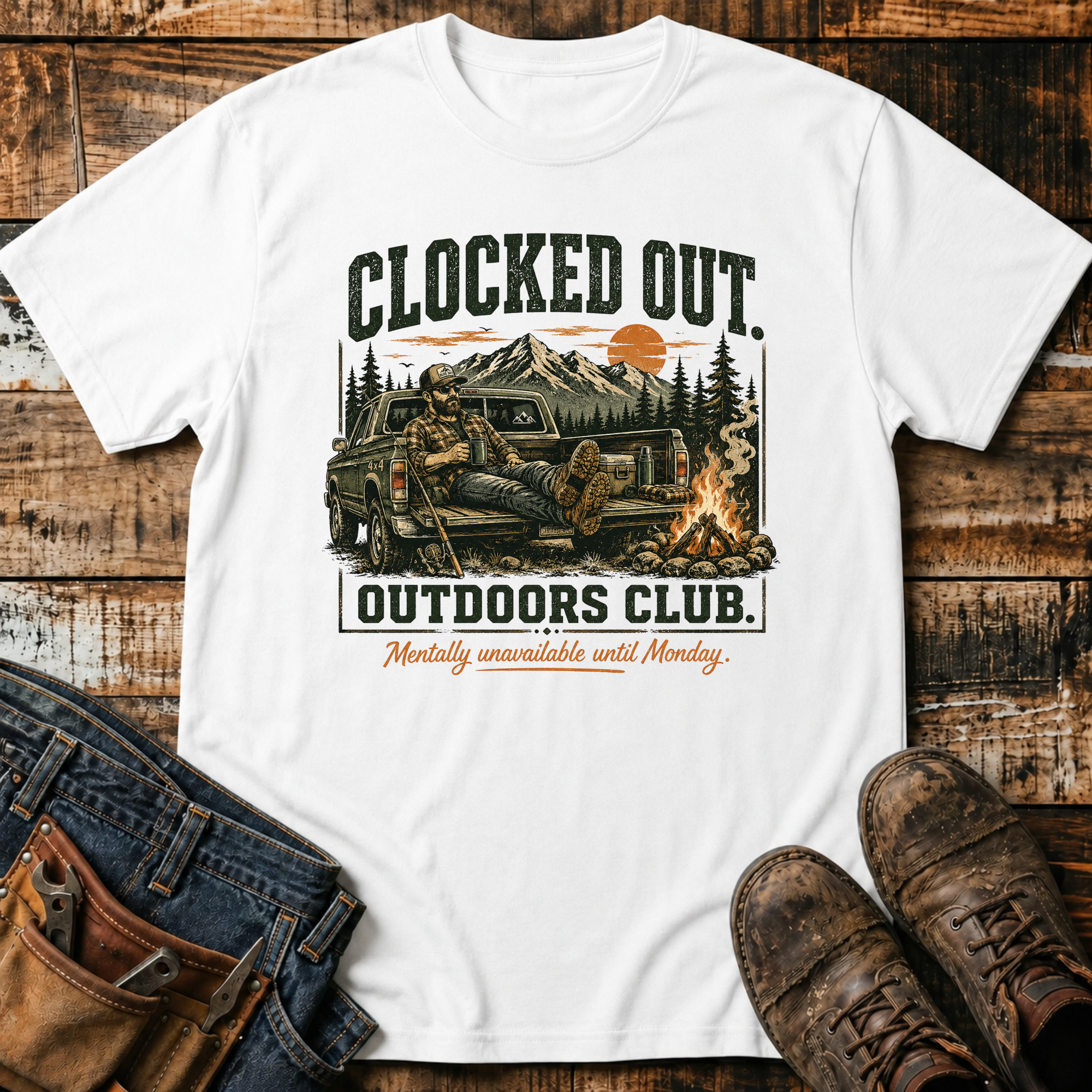 Clocked Out Outdoors Club T-Shirt