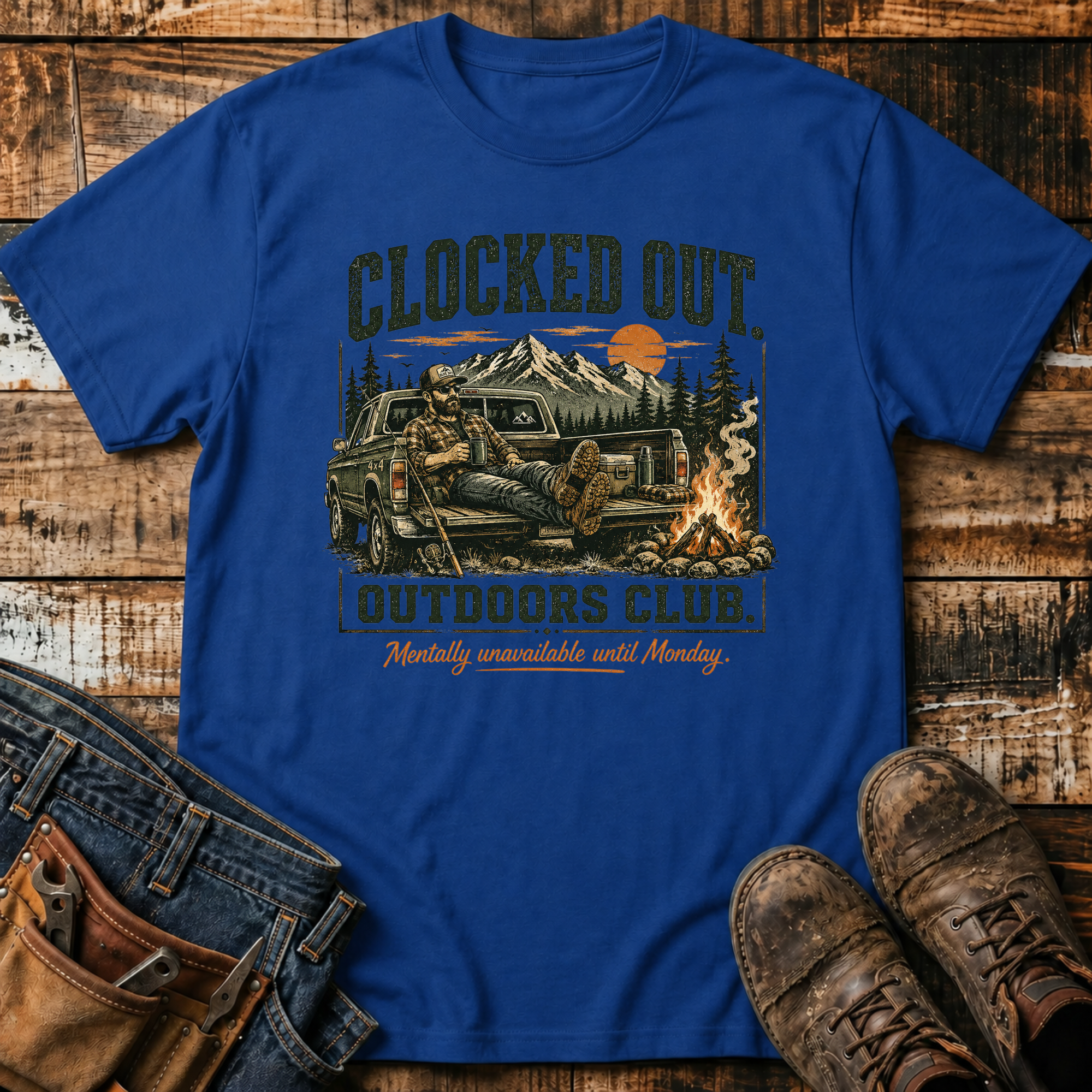 Clocked Out Outdoors Club T-Shirt