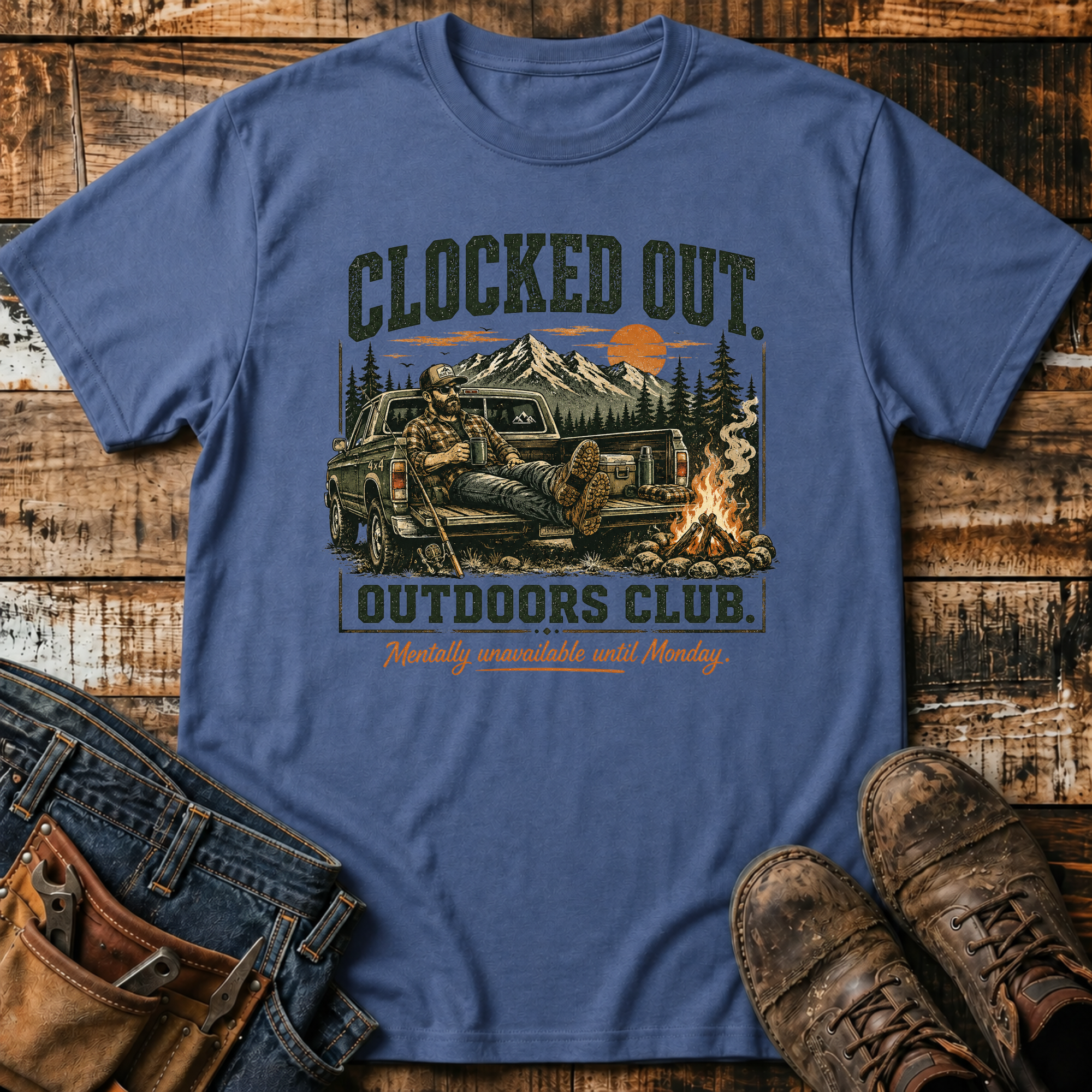 Clocked Out Outdoors Club T-Shirt