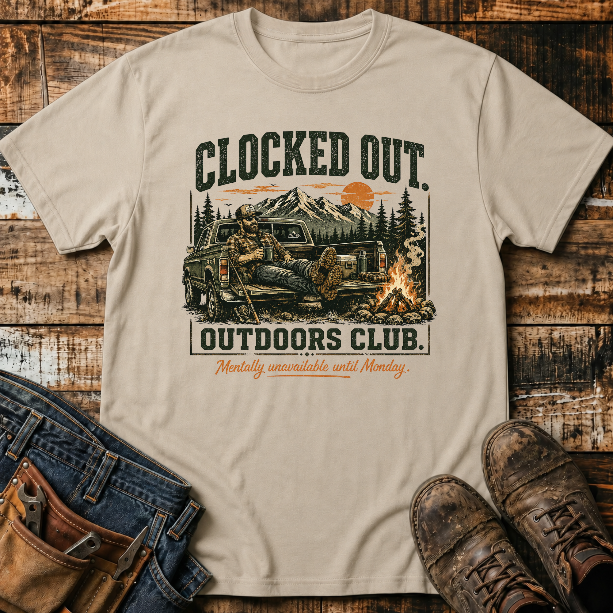 Clocked Out Outdoors Club T-Shirt