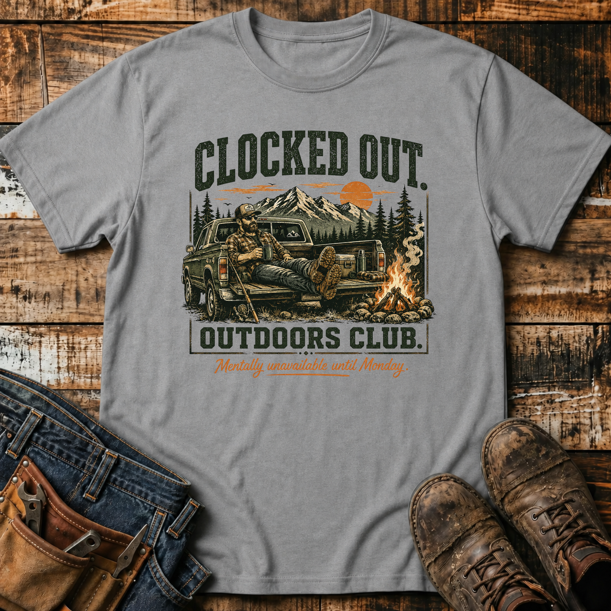 Clocked Out Outdoors Club T-Shirt