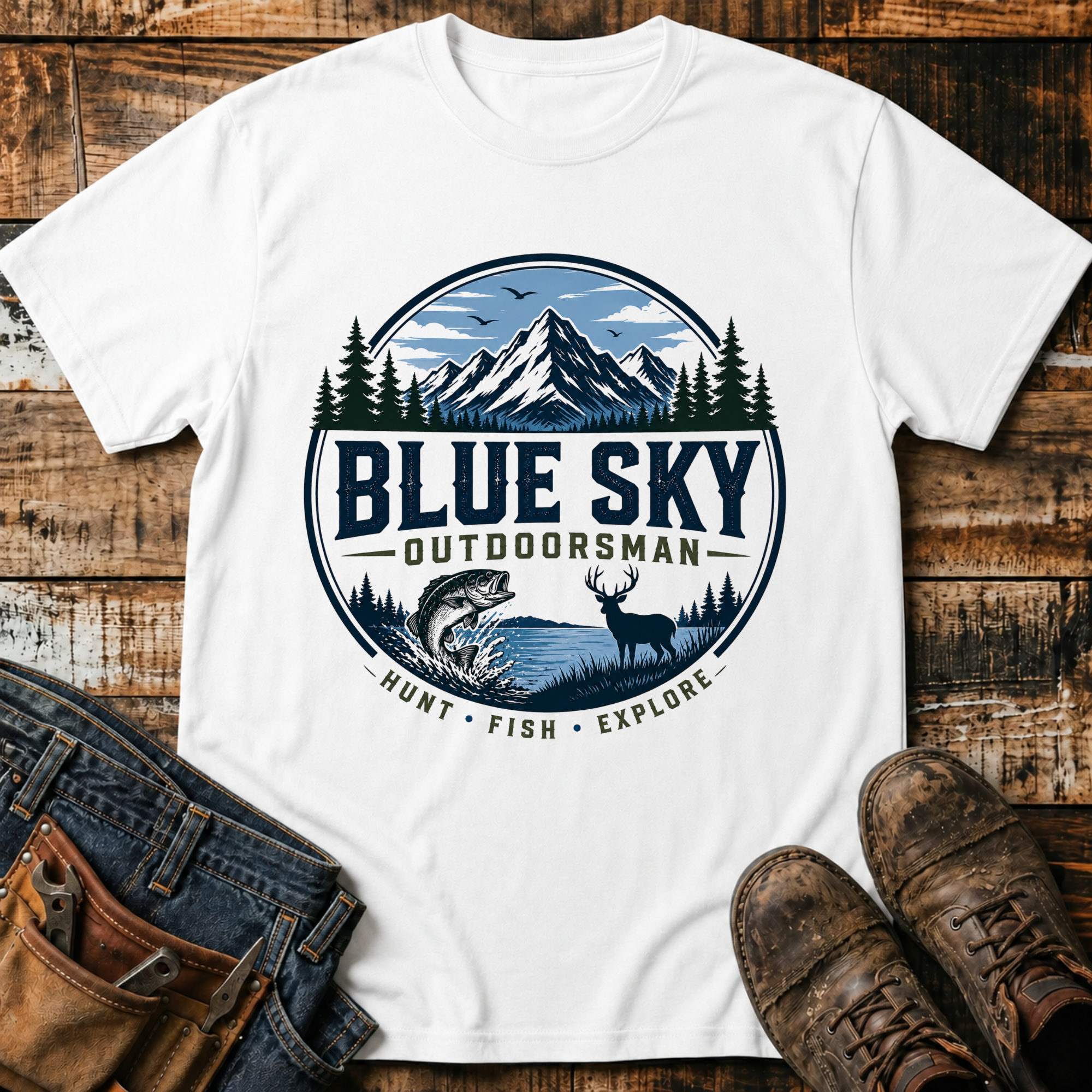 Blue Sky Outdoorsman T-Shirt