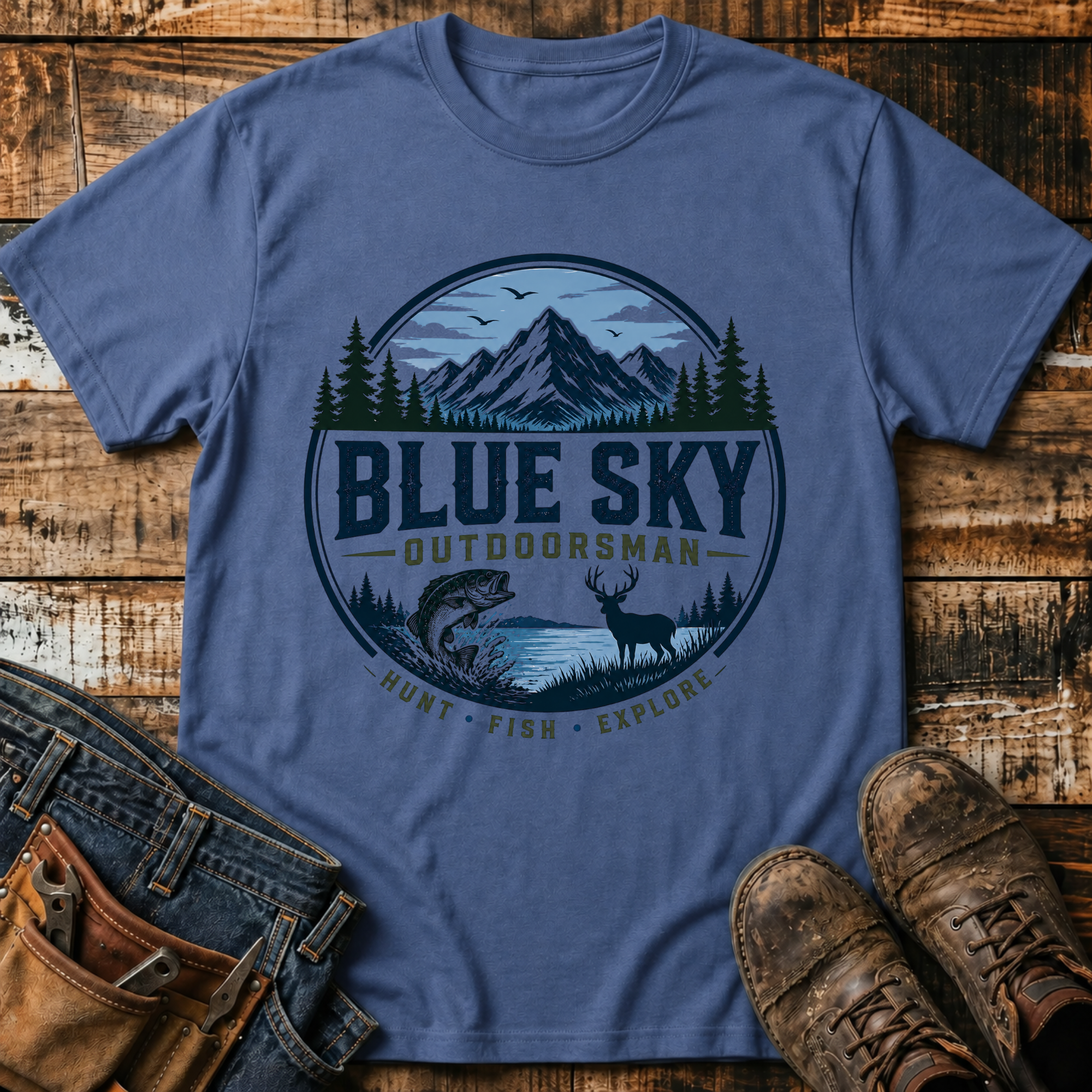Blue Sky Outdoorsman T-Shirt