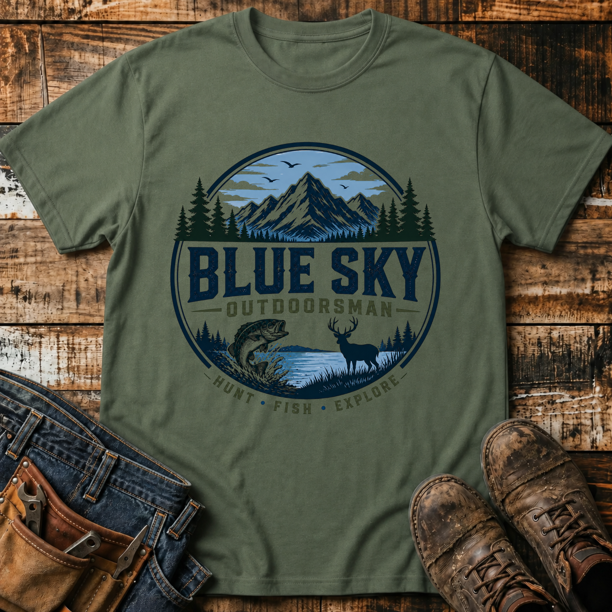 Blue Sky Outdoorsman T-Shirt
