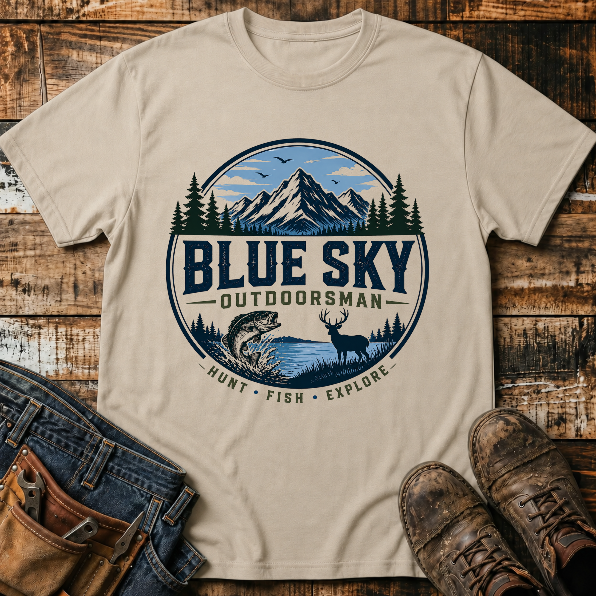 Blue Sky Outdoorsman T-Shirt
