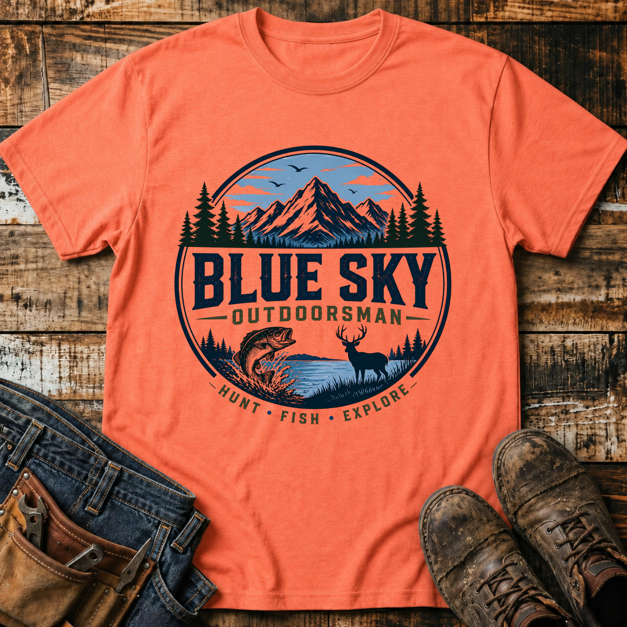 Blue Sky Outdoorsman T-Shirt