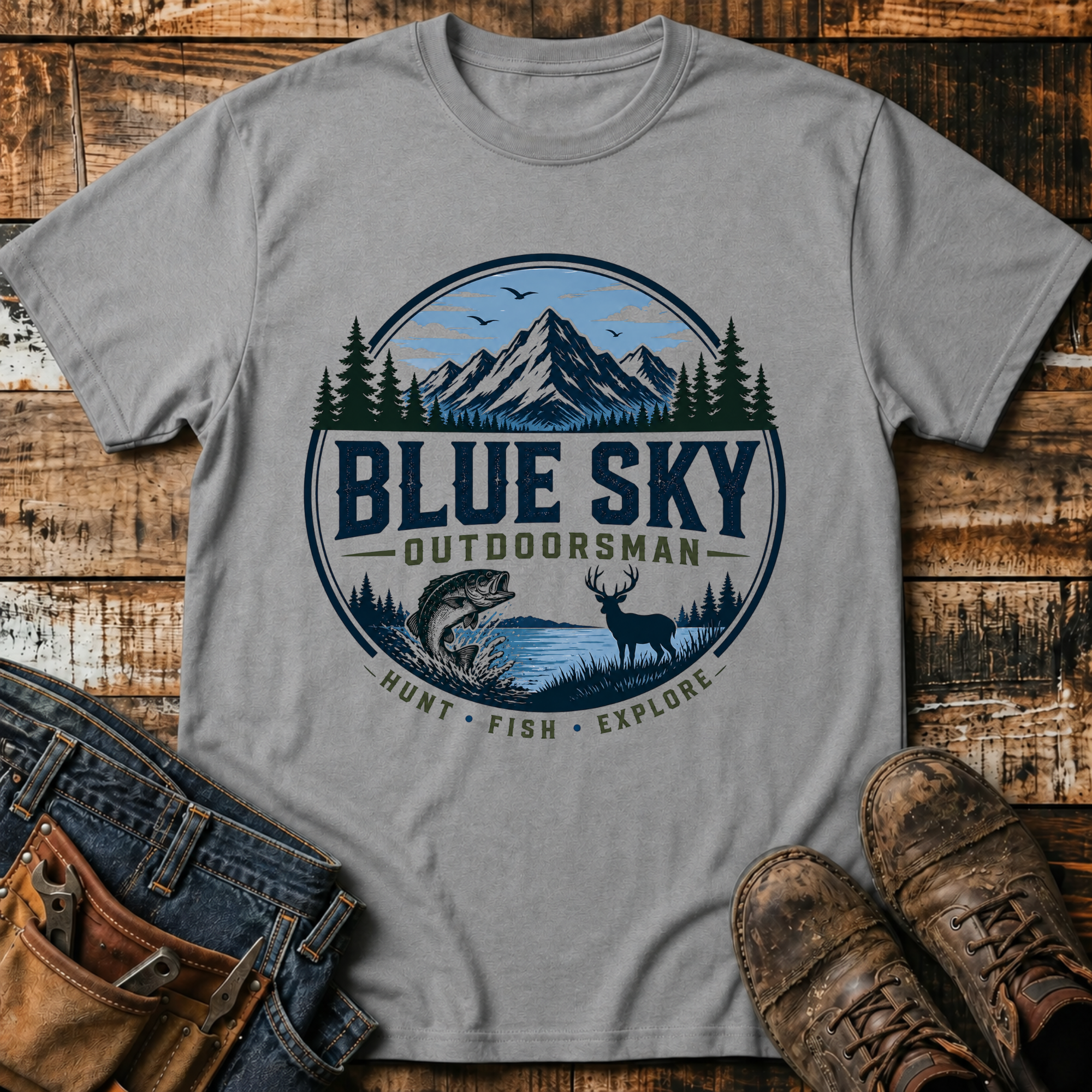 Blue Sky Outdoorsman T-Shirt