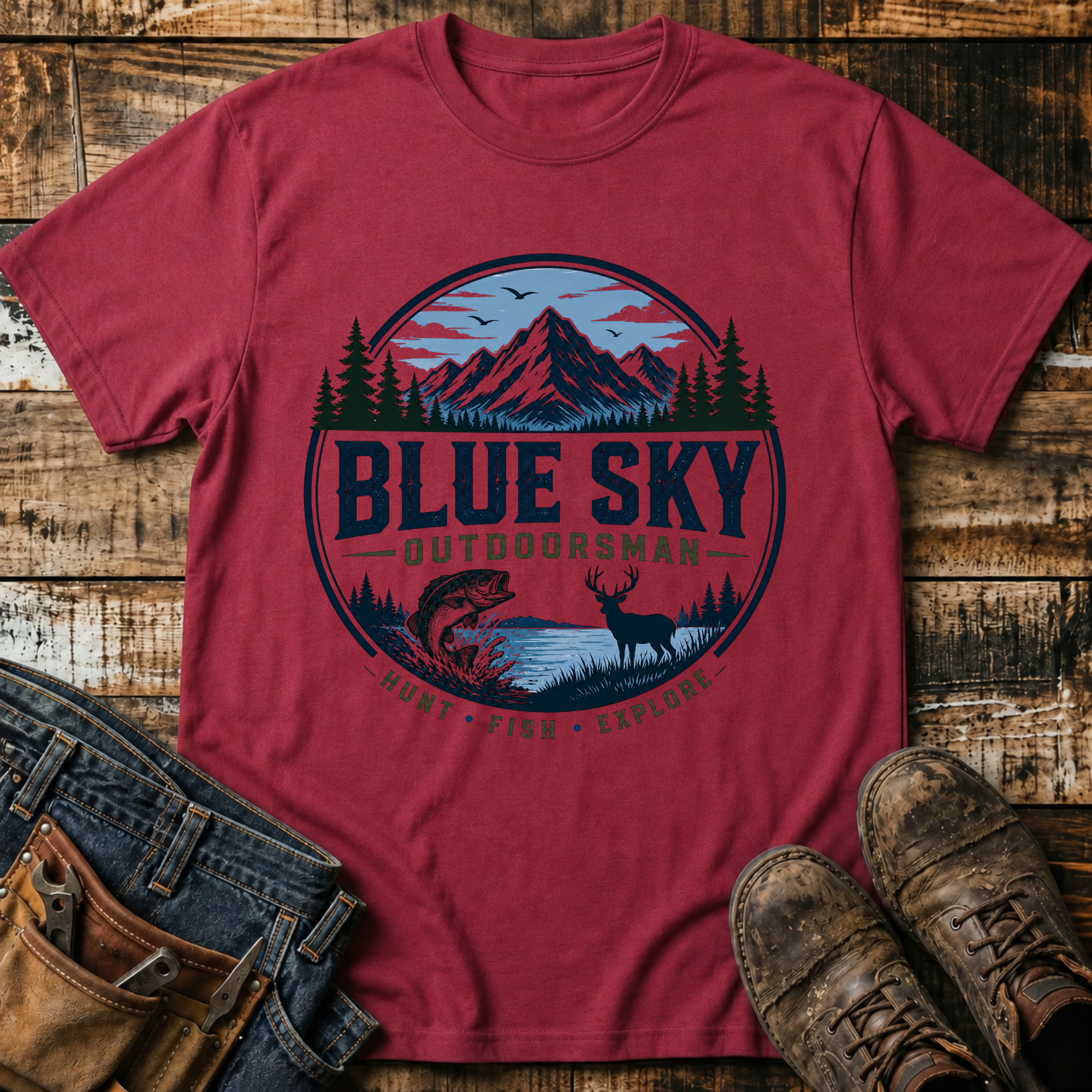 Blue Sky Outdoorsman T-Shirt