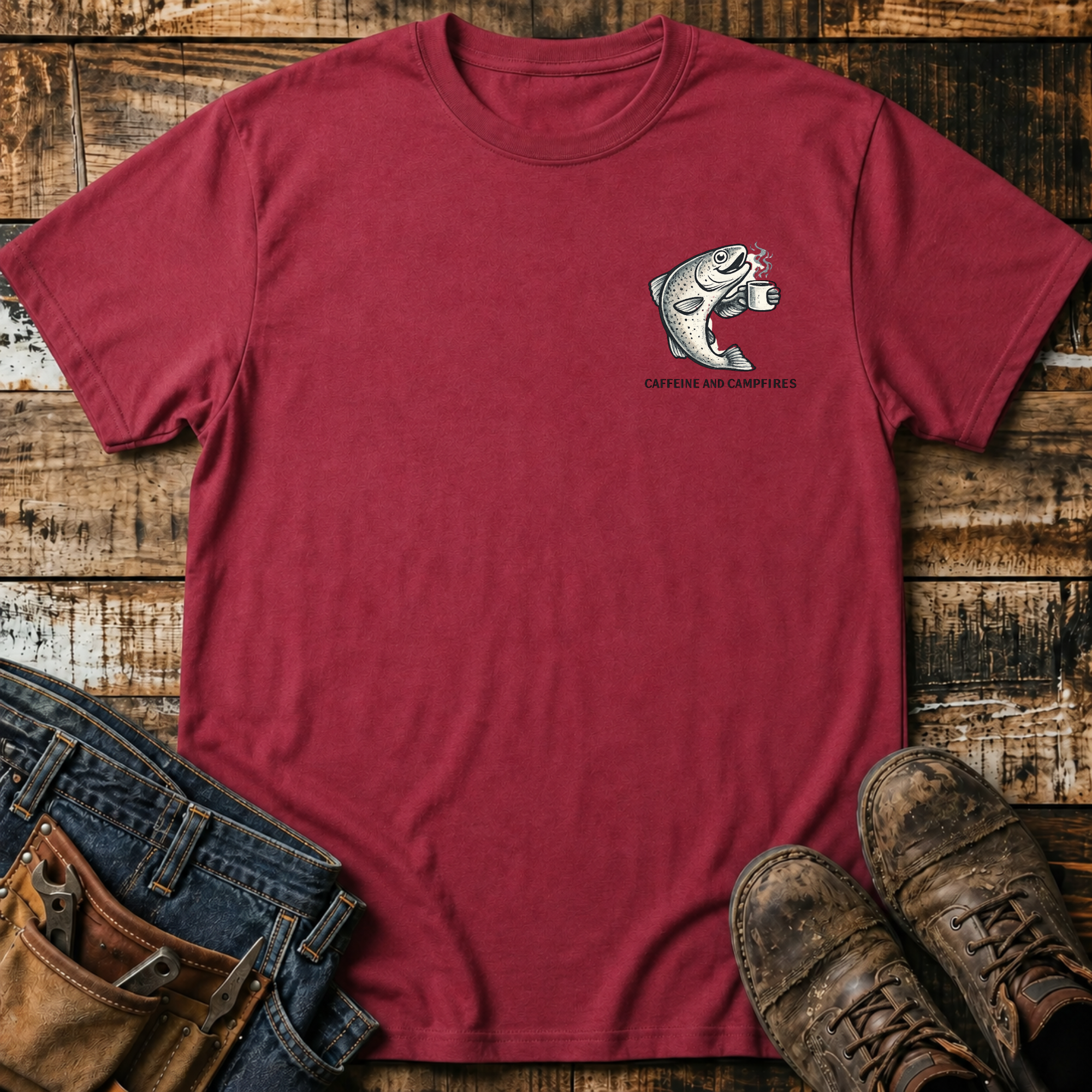 Caffeine & Campfires T-Shirt