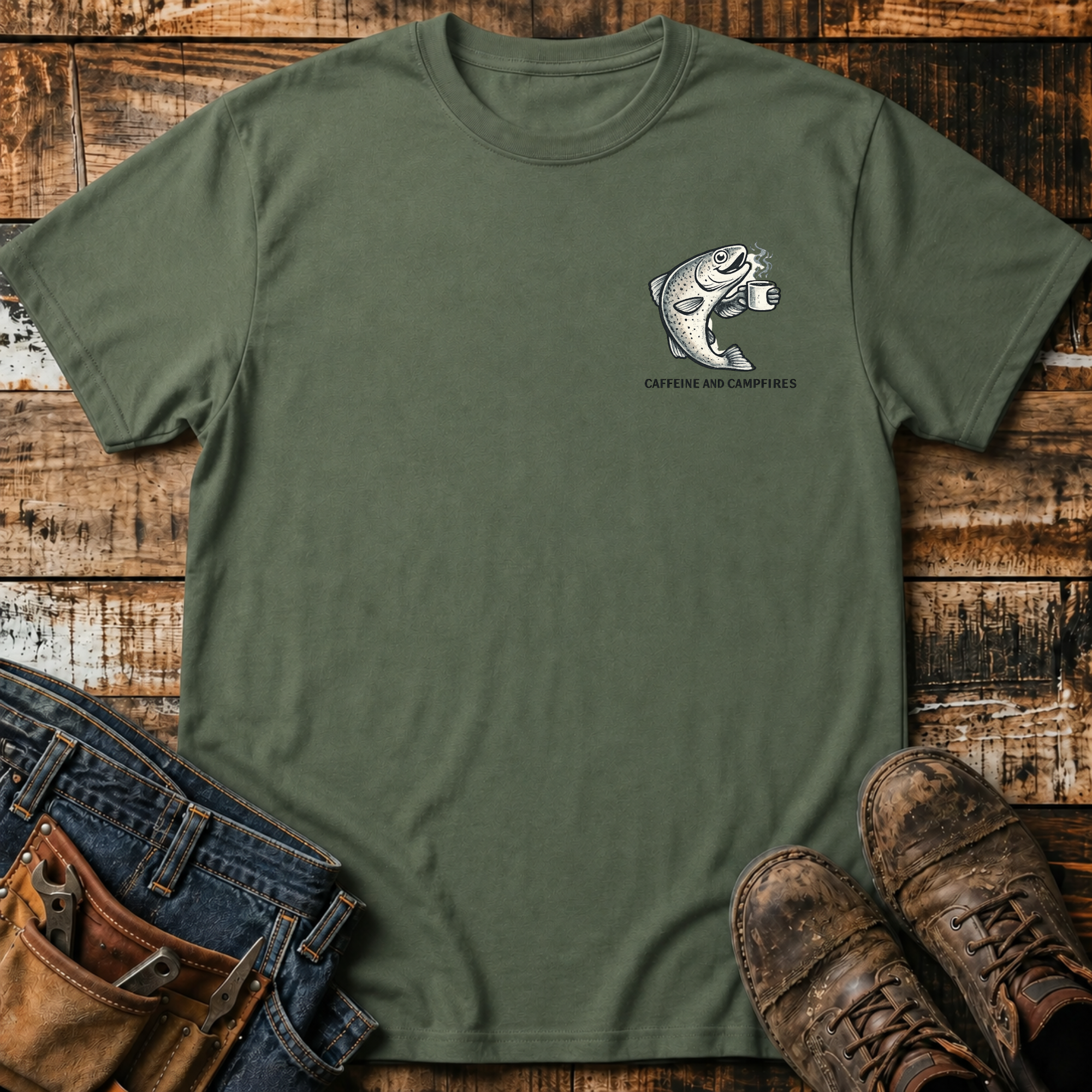 Caffeine & Campfires T-Shirt