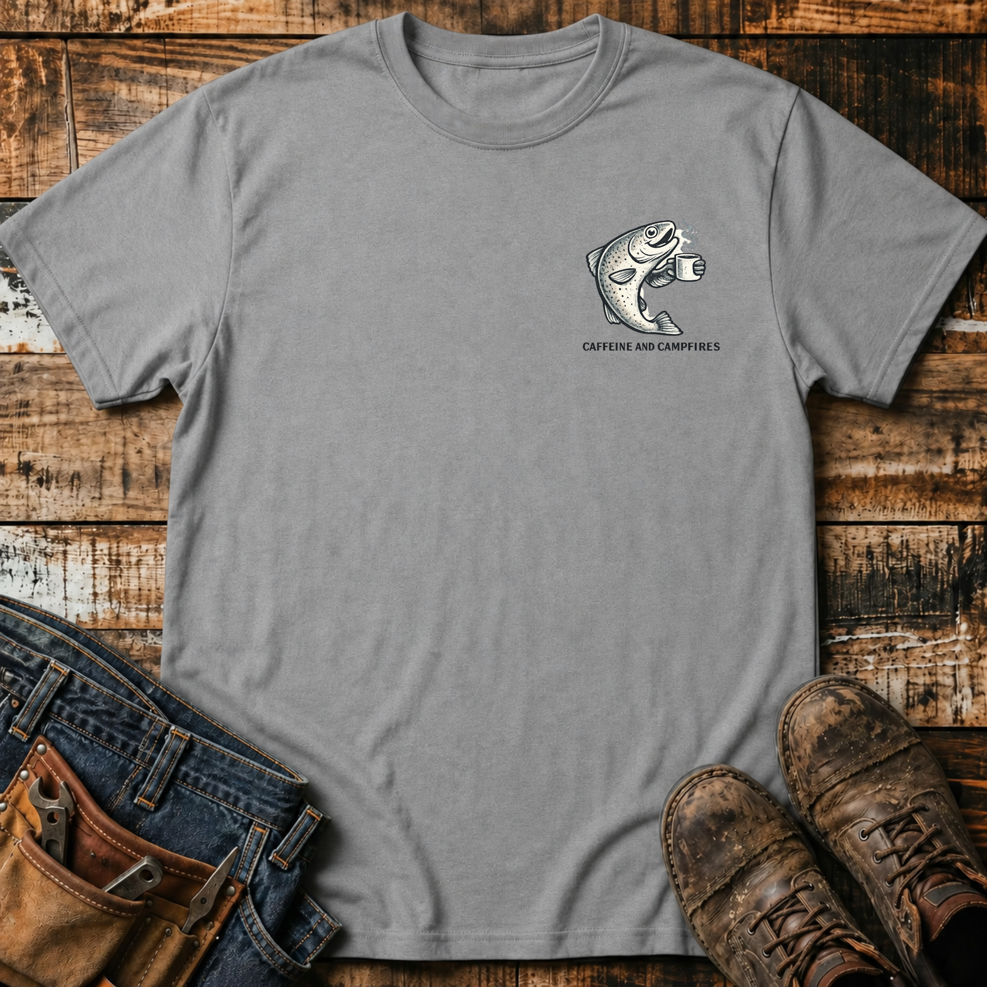 Caffeine & Campfires T-Shirt