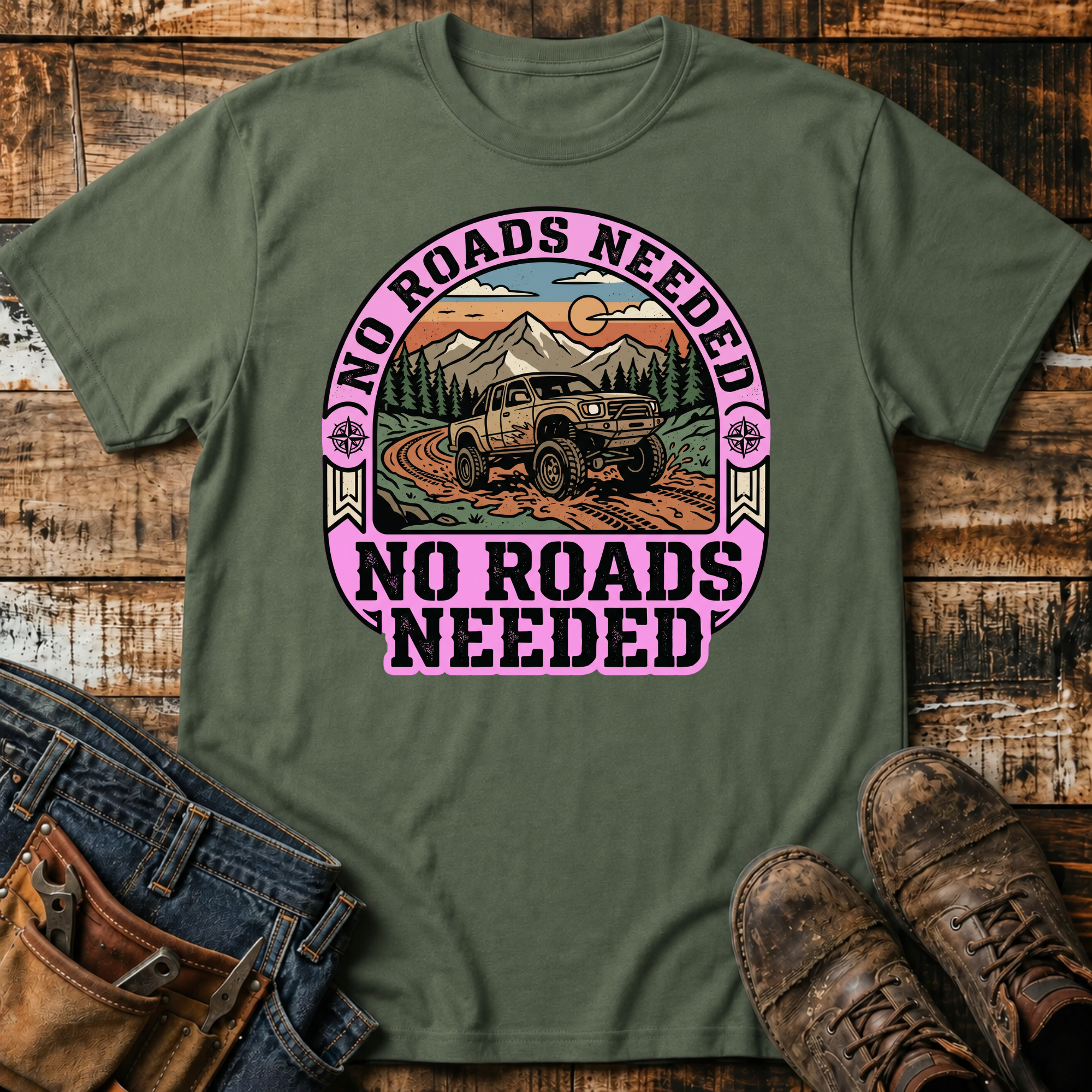 No Roads Needed Off-Road Adventure T-Shirt