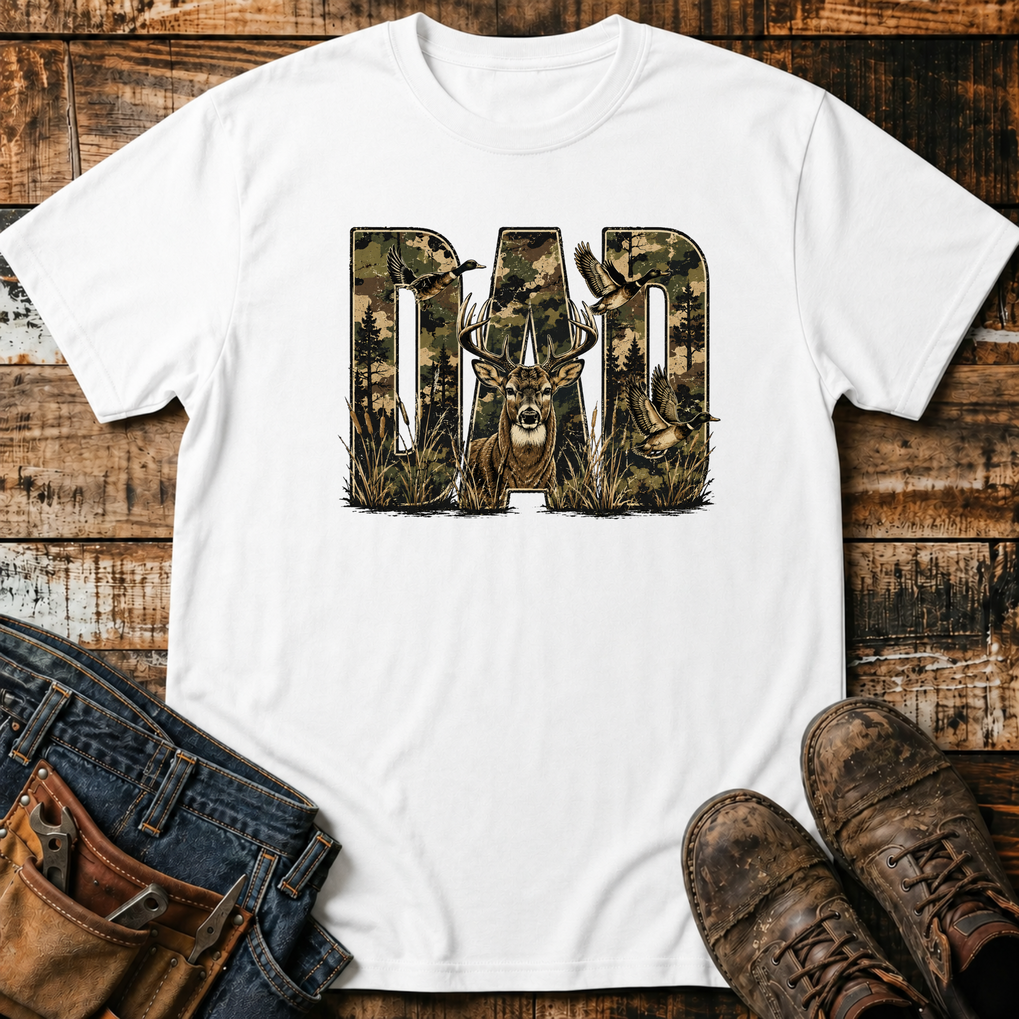 Dad Camo Buck T-Shirt