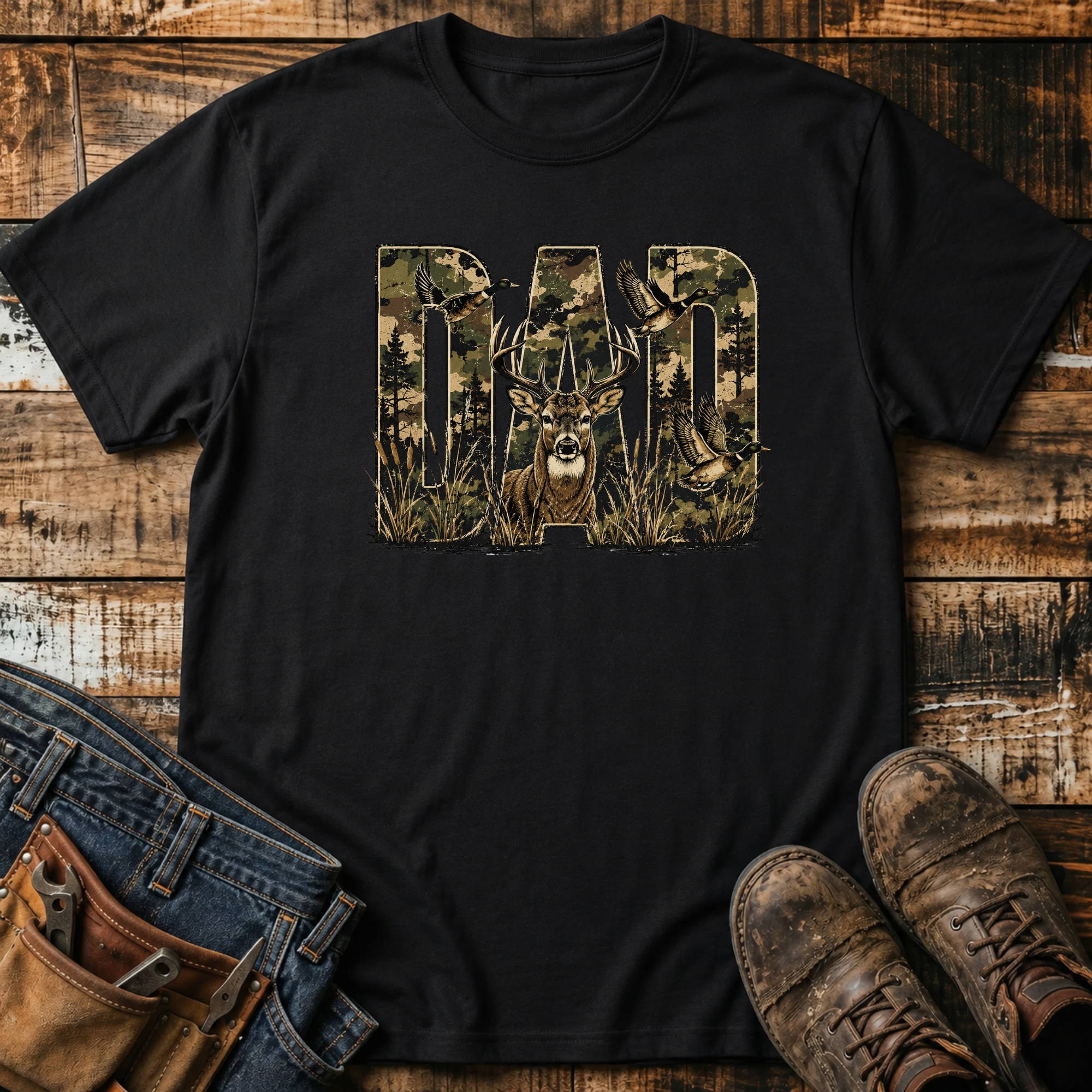 Dad Camo Buck T-Shirt