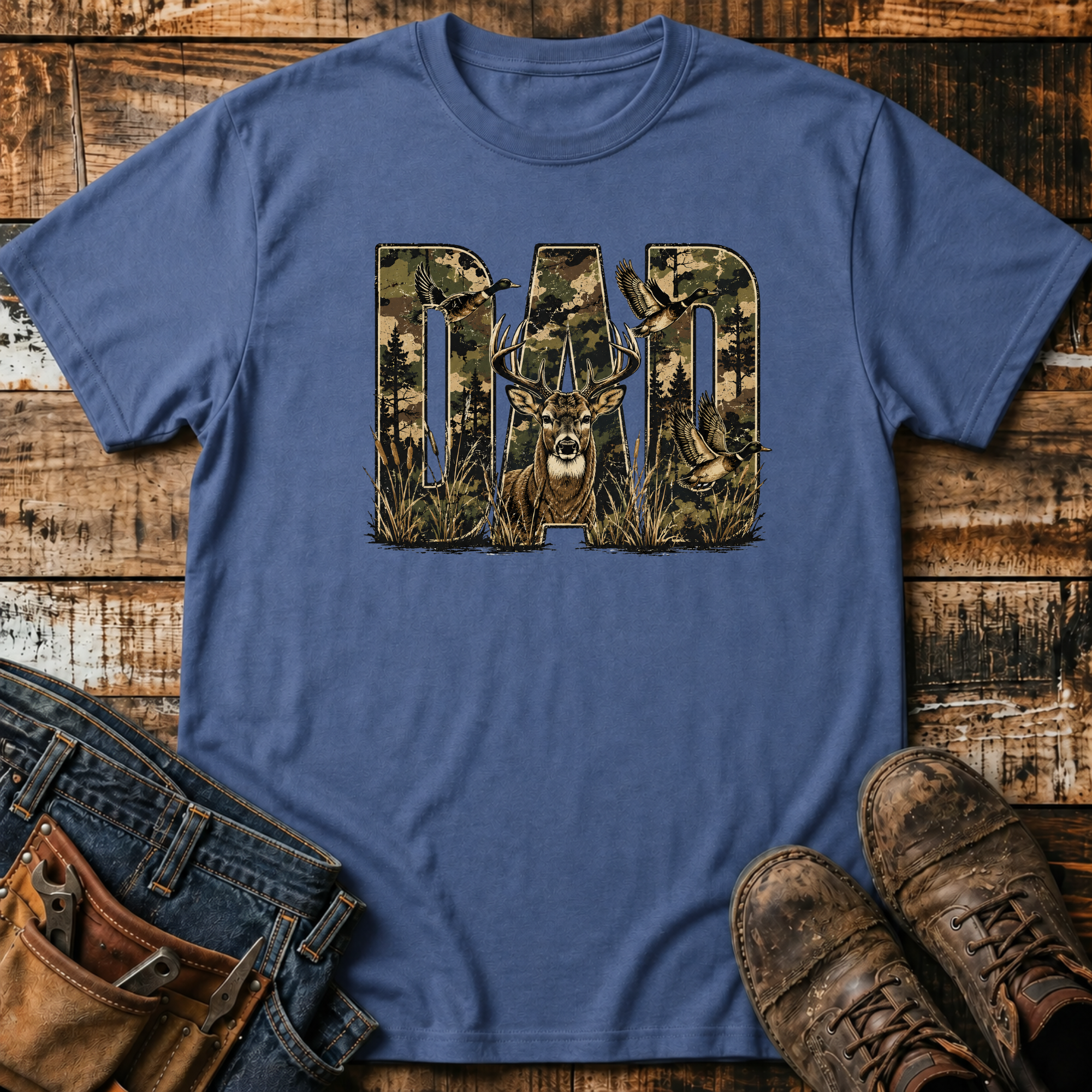 Dad Camo Buck T-Shirt