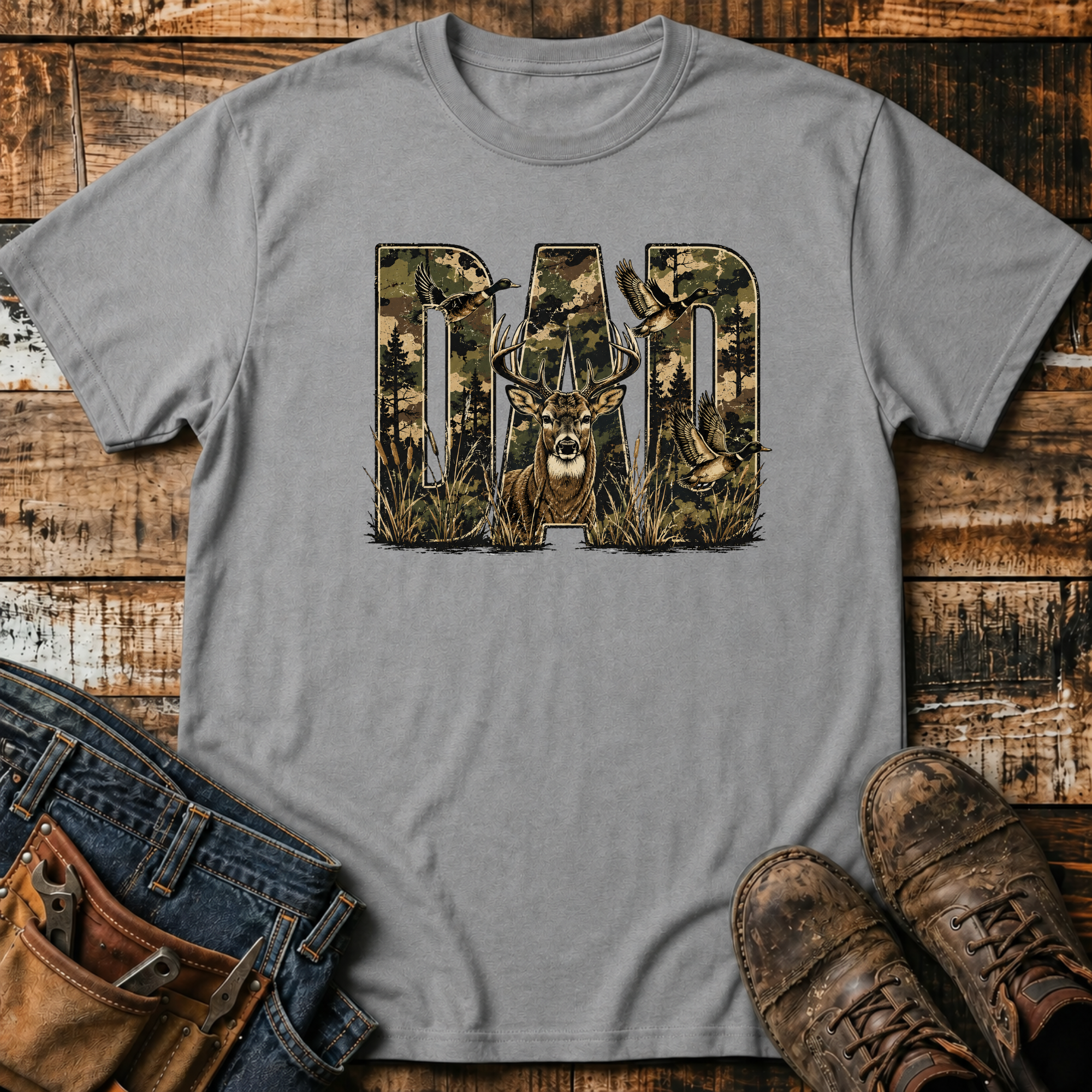 Dad Camo Buck T-Shirt