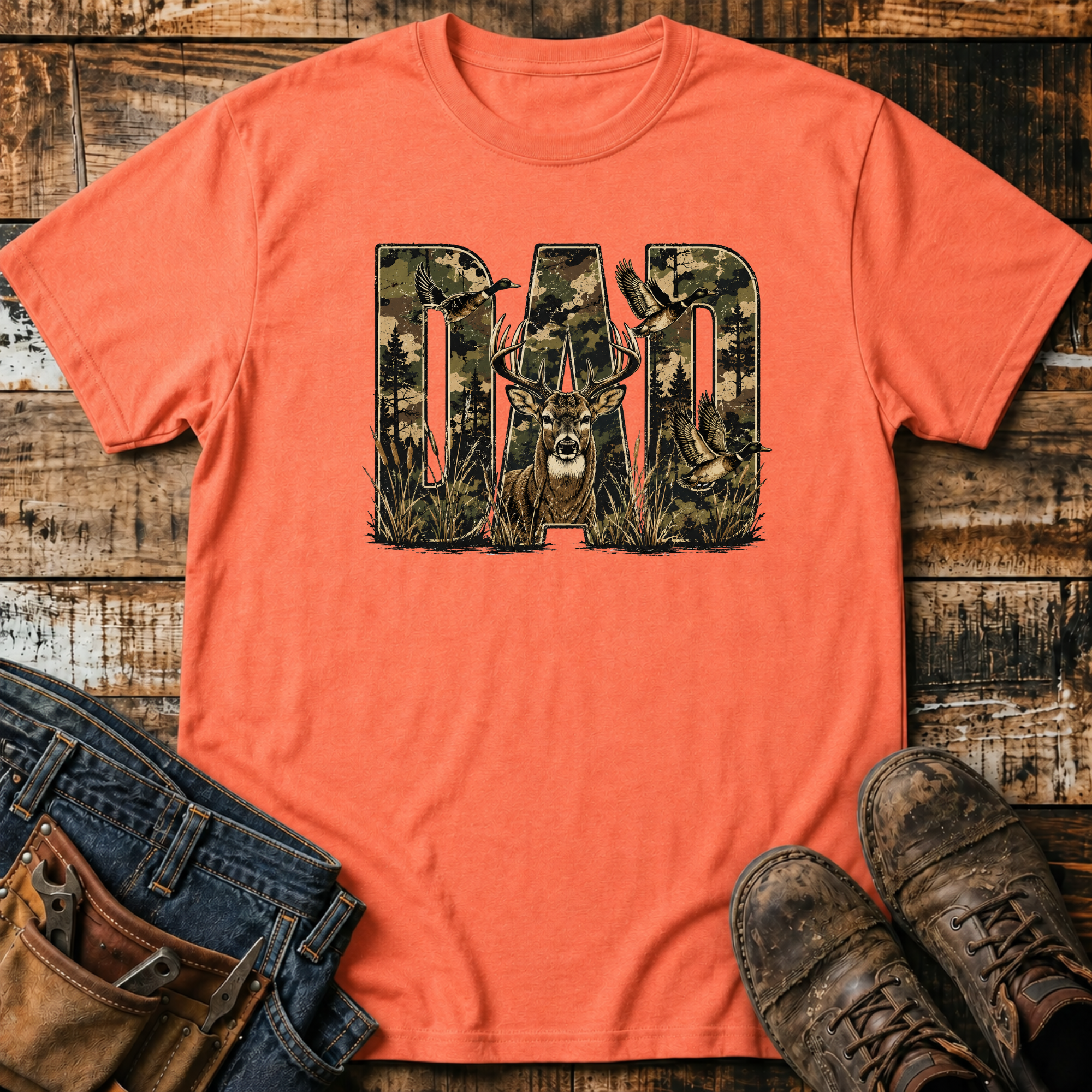 Dad Camo Buck T-Shirt