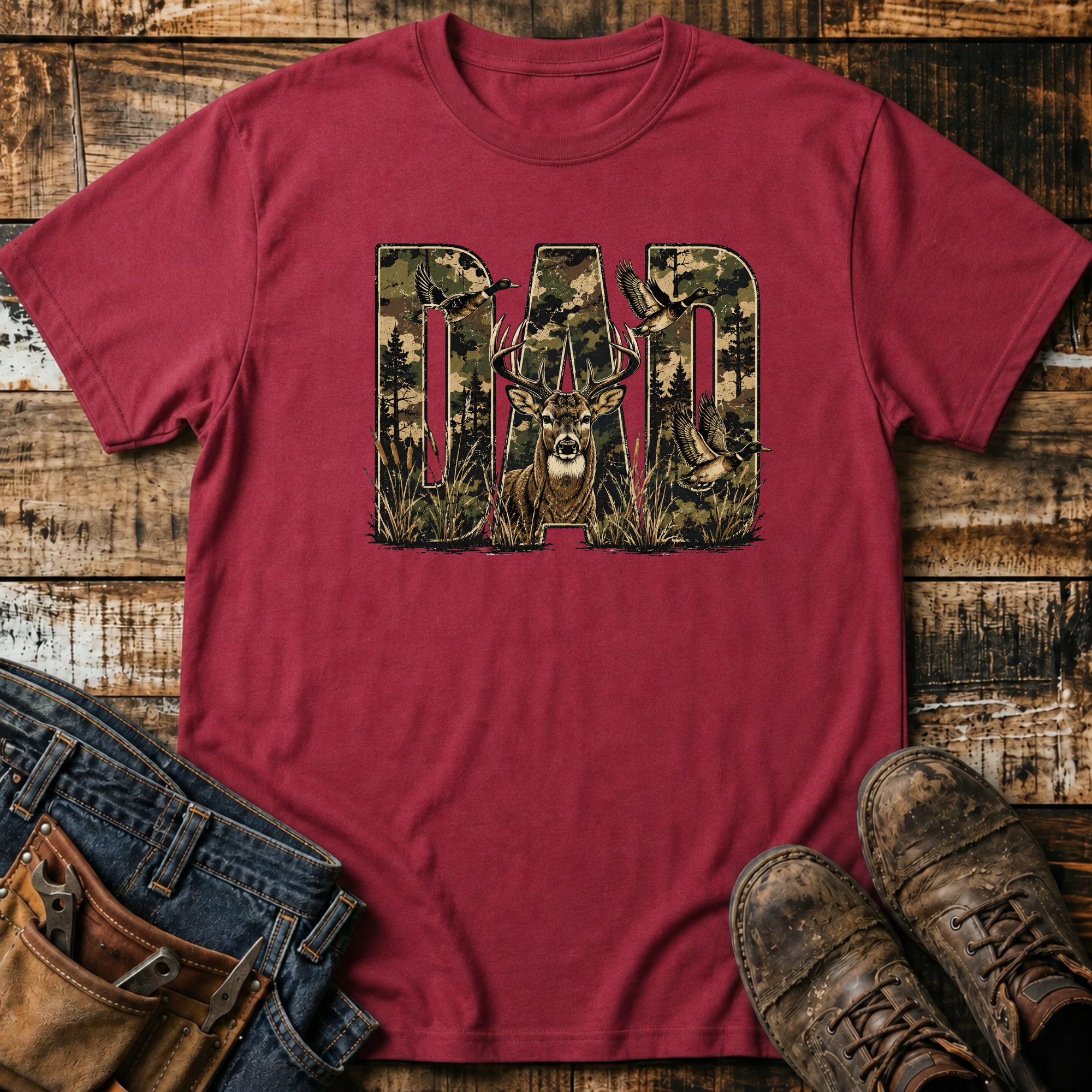 Dad Camo Buck T-Shirt